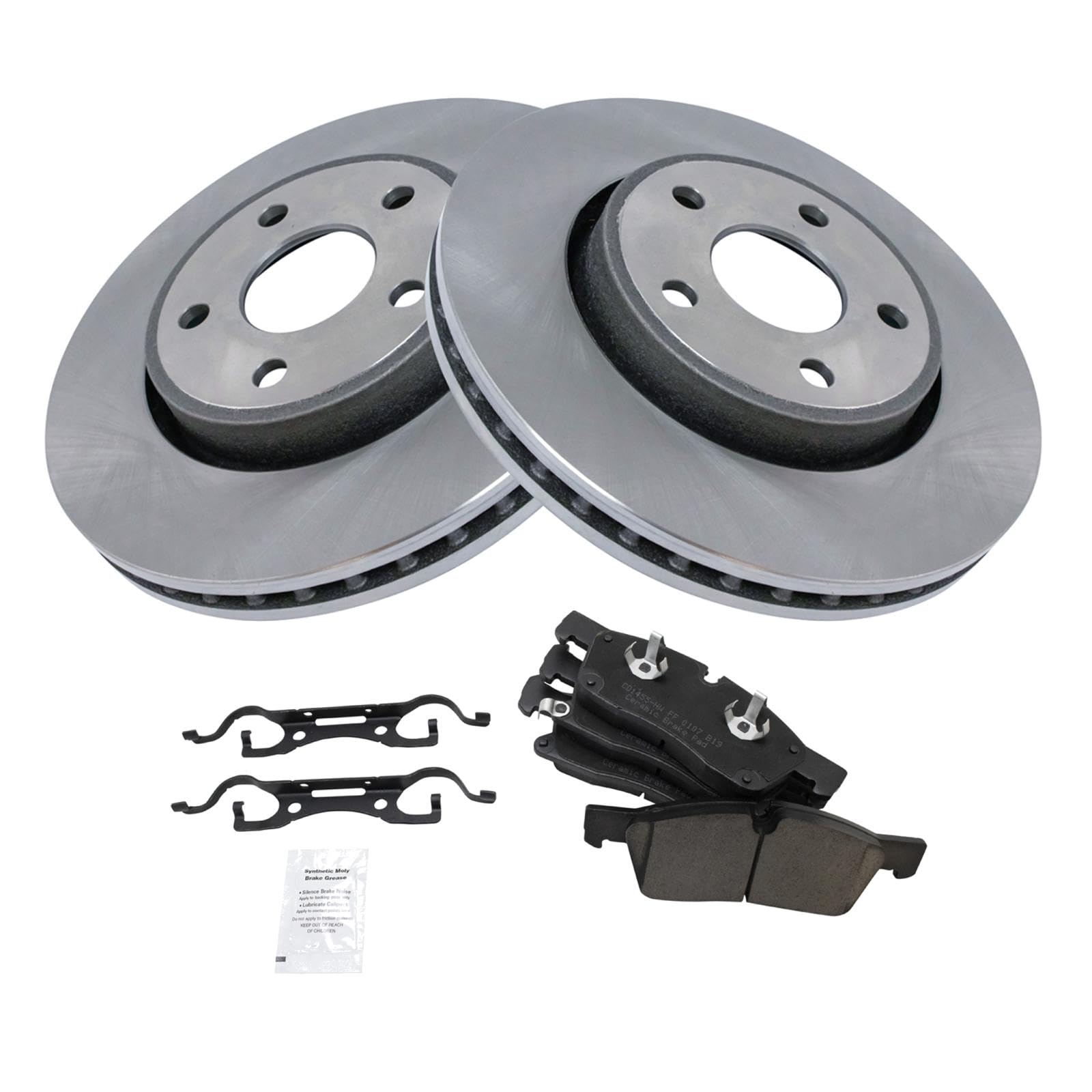 Trq Front Brake Pad & Rotor Kit Brake Pads Brake Rotor Ceramic Compatible With 2011-2016 Dodge Durango Jeep Grand Cherokee
