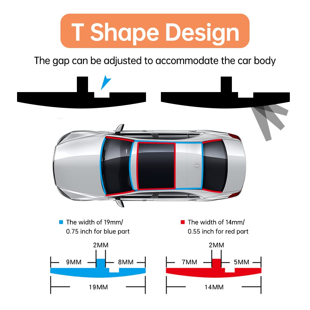 Car Sunroof Seal Car Windshield Seal Strip,22 Ft Windshield Rubber Seal,Car Weather Stripping T Shape Sealing Strip,Automotive D