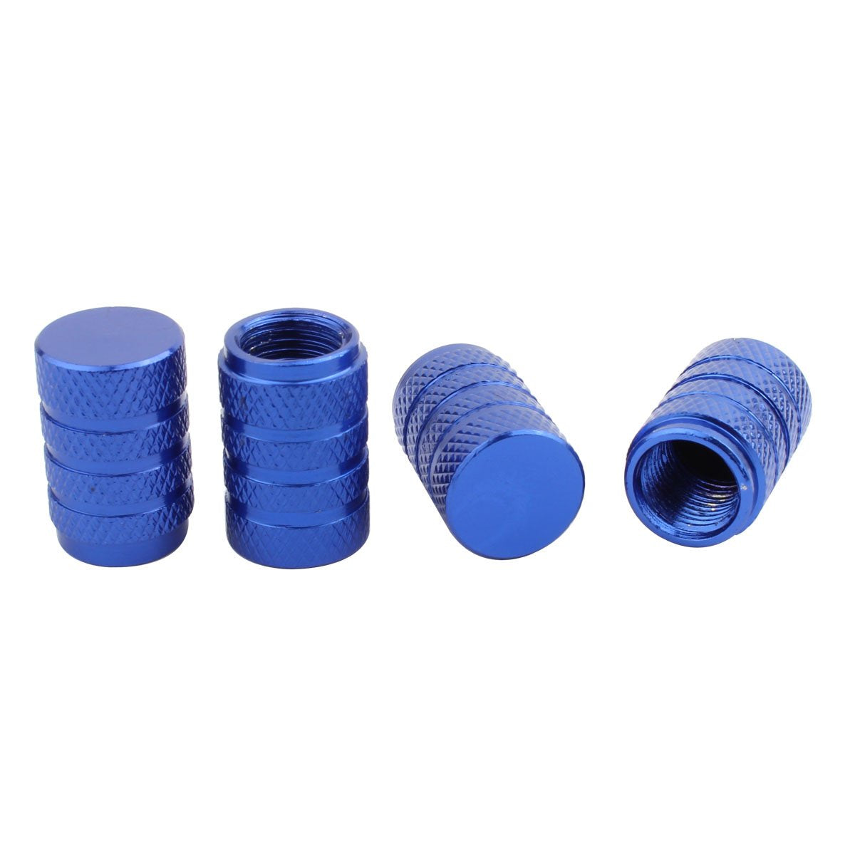 Tomall Round Tire Valve Stem Caps Chrome Blue For Car Wheel Dust Caps