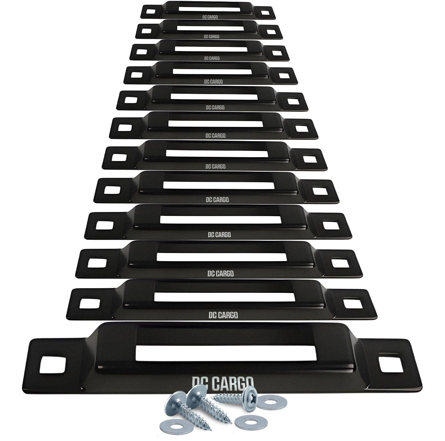 Dc Cargo Mall Indoor E Track Tie-Down - 1-Slot Plate (12-Pack) - Mini Anchor For Ratchet & Cam Straps - Trailers, Trucks, Pickup