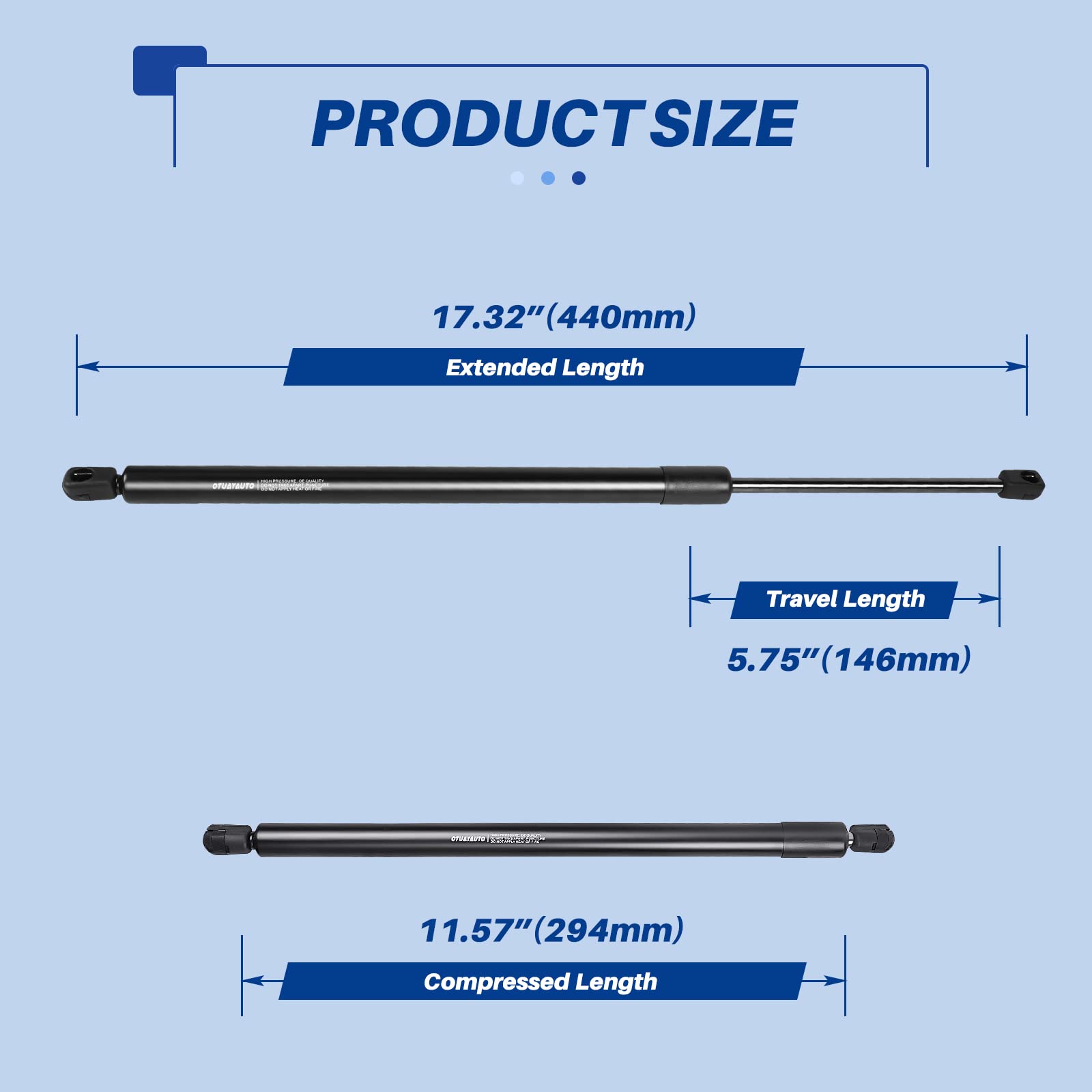 Otuayauto Front Hood Struts Replacement For 2000-2005 Ford Excursion, 1999-2007 Ford F250 F350 F450 F550 Super Duty - Front Hood