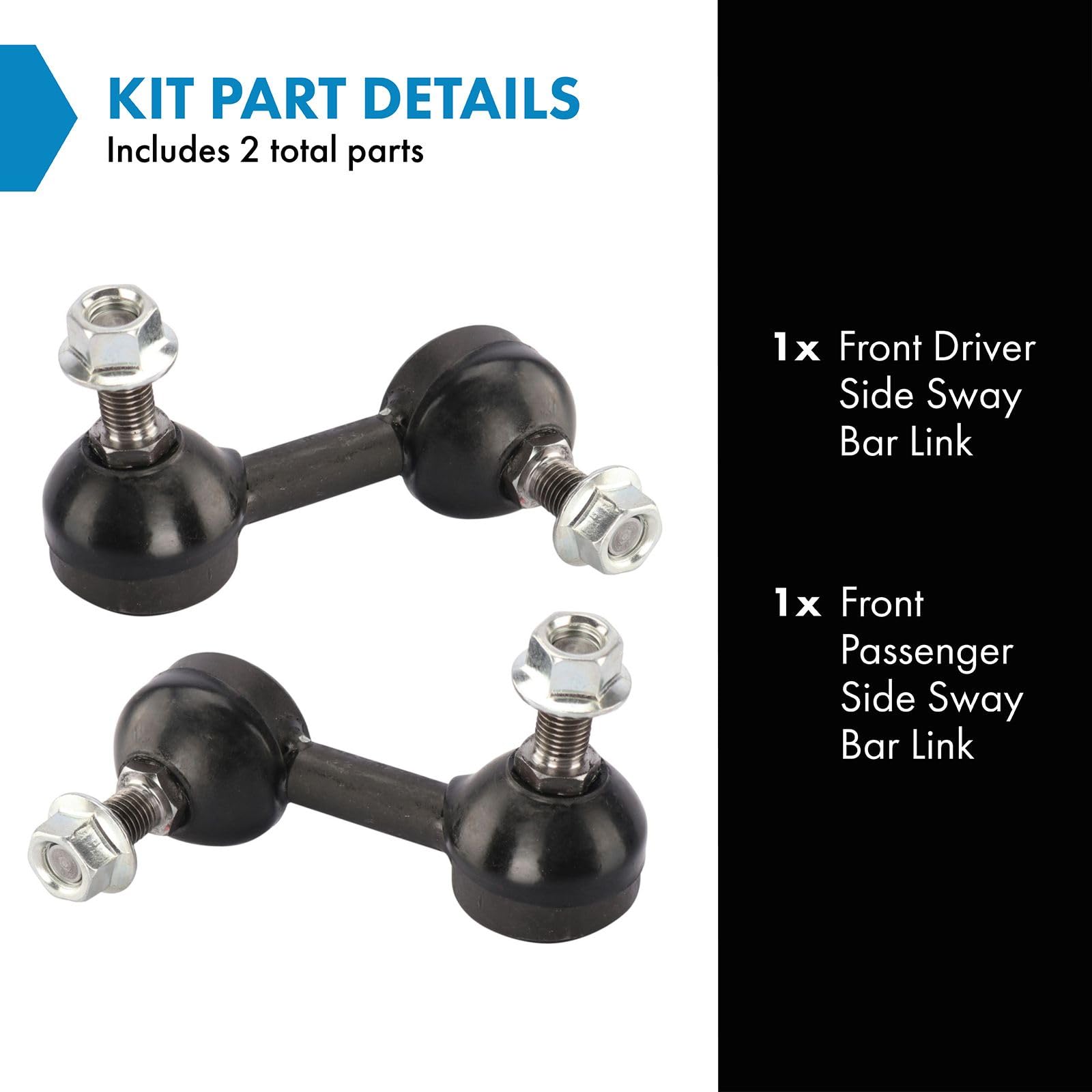 Trq Front Sway Bar Stabilizer Link Set Compatible With 2006-2011 Honda Civic