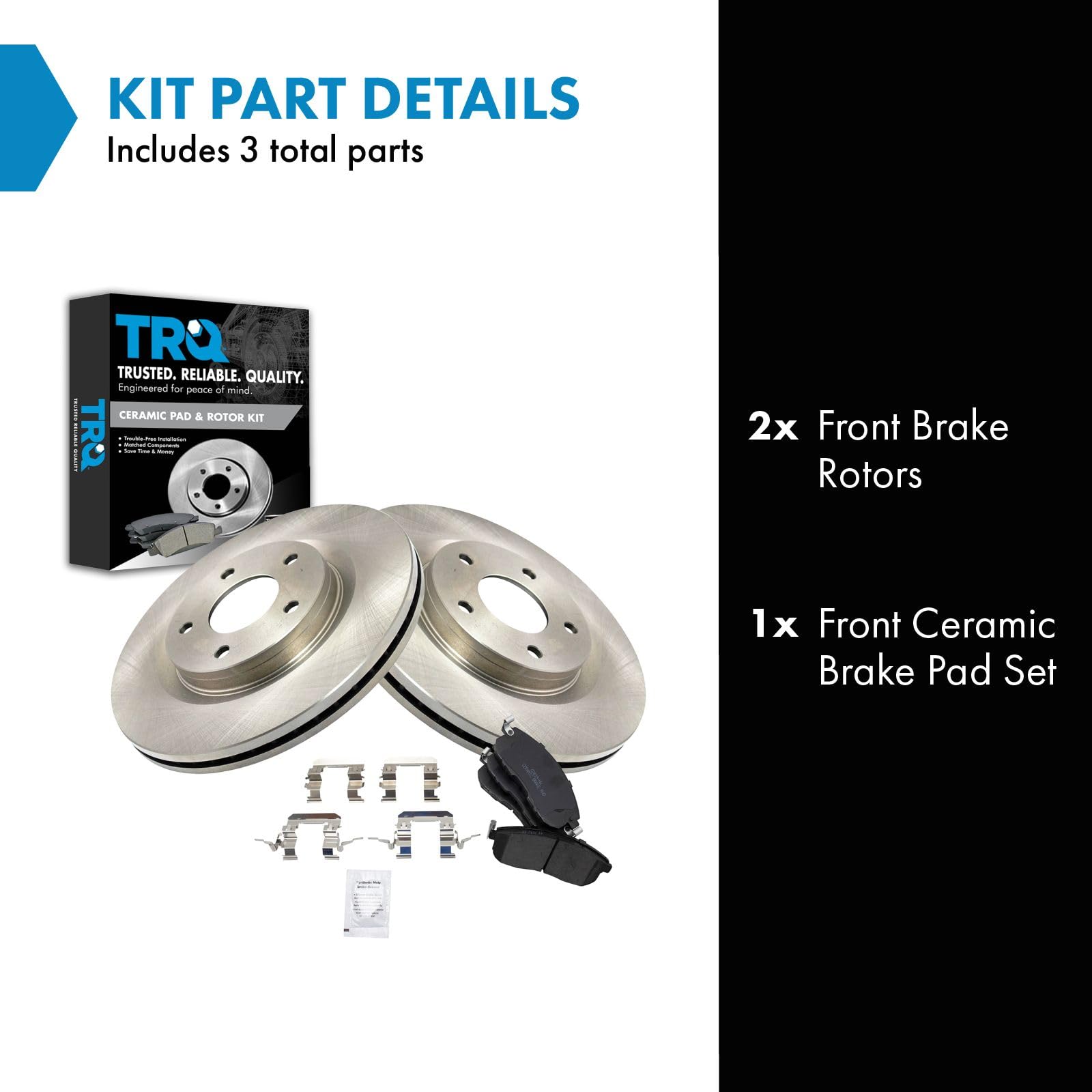 Trq Front Brake Pad & Rotor Kit Brake Pads Brake Rotor Ceramic Compatible With 2011-2017 Nissan Juke 2017-2019 Sentra