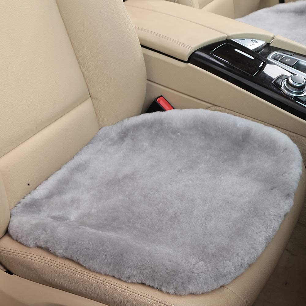 Ogland 20 Inchs Fluffy Shearling Sheepskin Car Seat Cover For Auto Interior Accessories With Soft Fuzzy Wool Eco-Friendly Natura