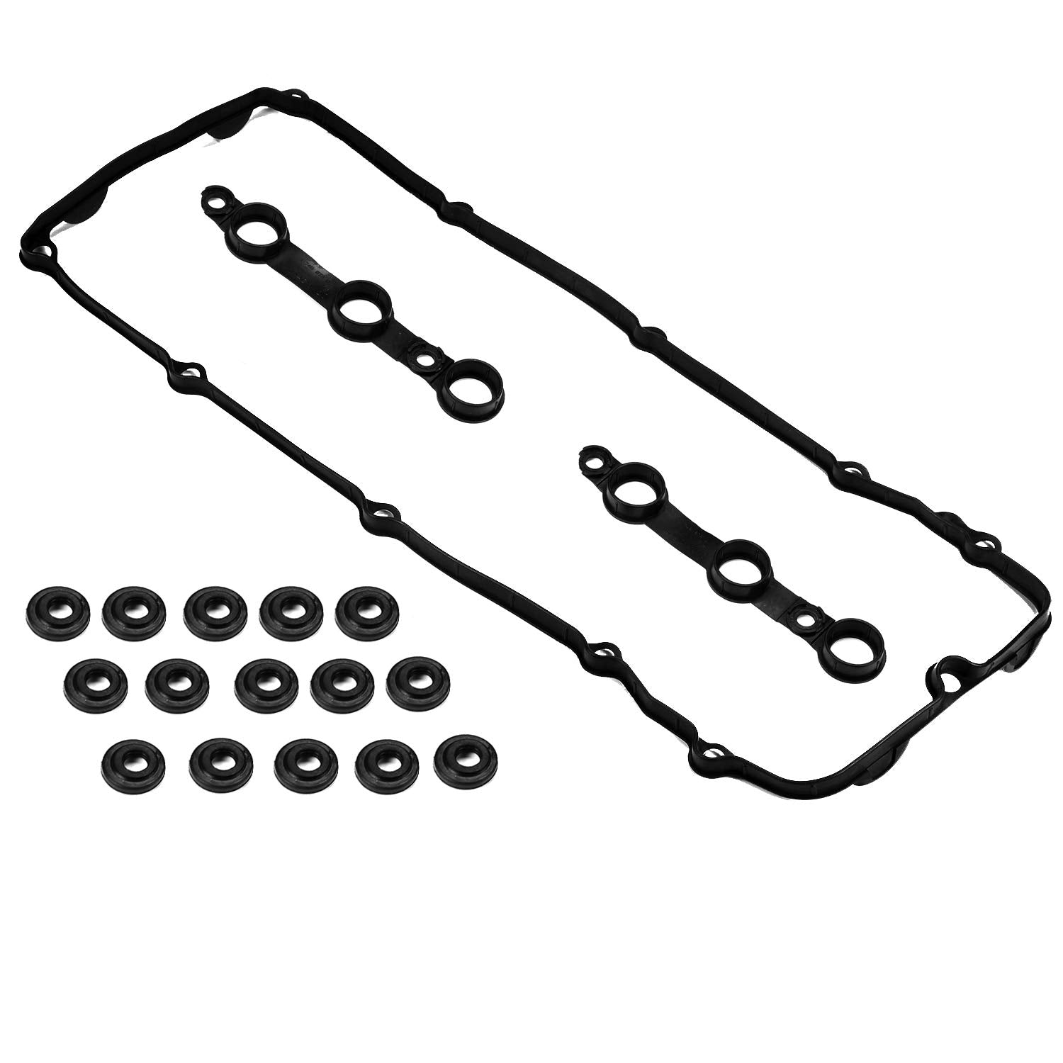 Donepart Valve Cover Gasket Compatible With Grommets For Bmw M54 E46 E39 E83 E53 325I 330I 325Ci 323Ci 323I 325Xi 328Ci 328I 330Ci 330Xi 525I 528I 530I X5 Z3 2002-2006 Valve Cover Gasket Set
