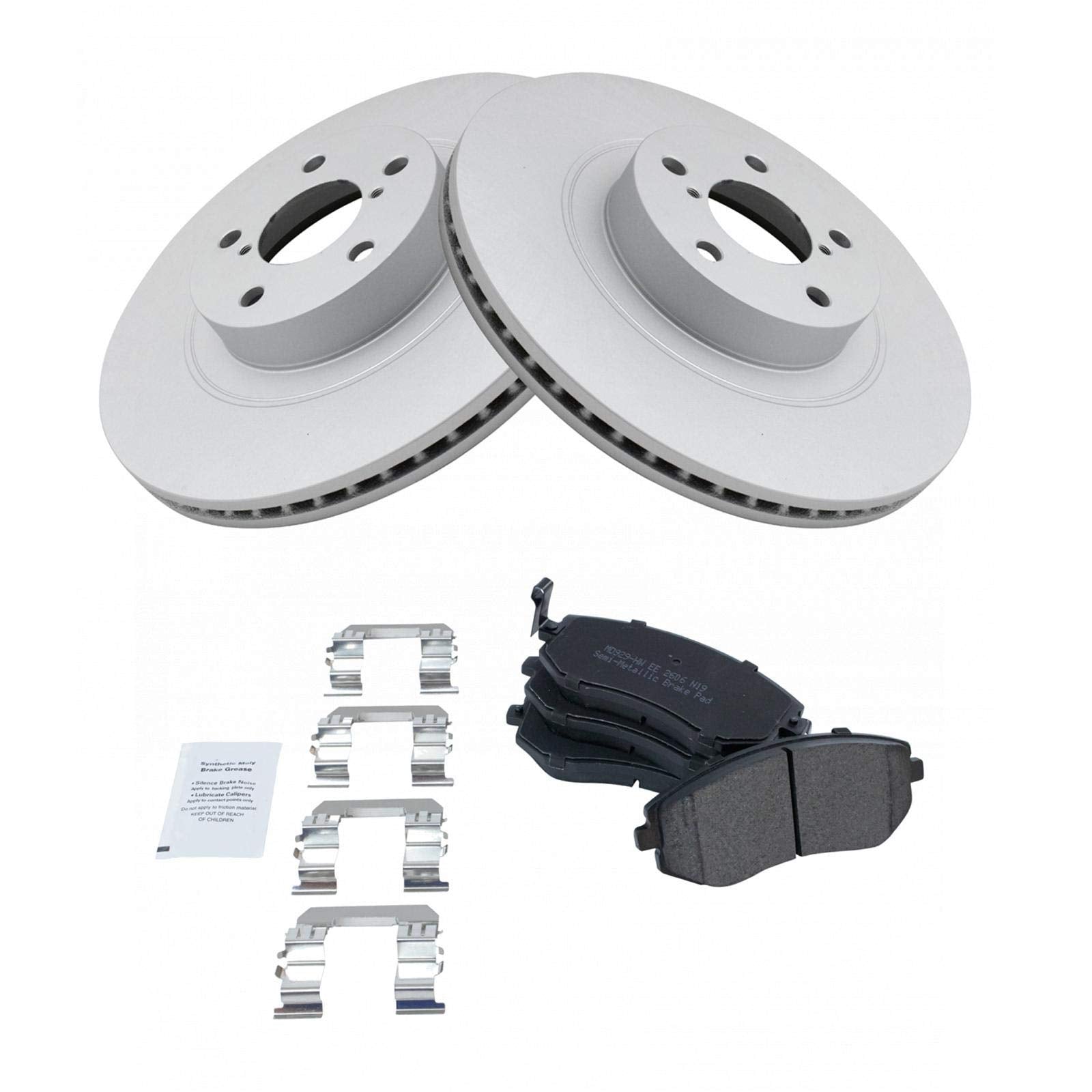 Trq Front Brake Pad & Rotor Kit Brake Pads Brake Rotor Semi-Metallic Premium G-Coated Compatible With 2004-2006 Subaru Baja 2009