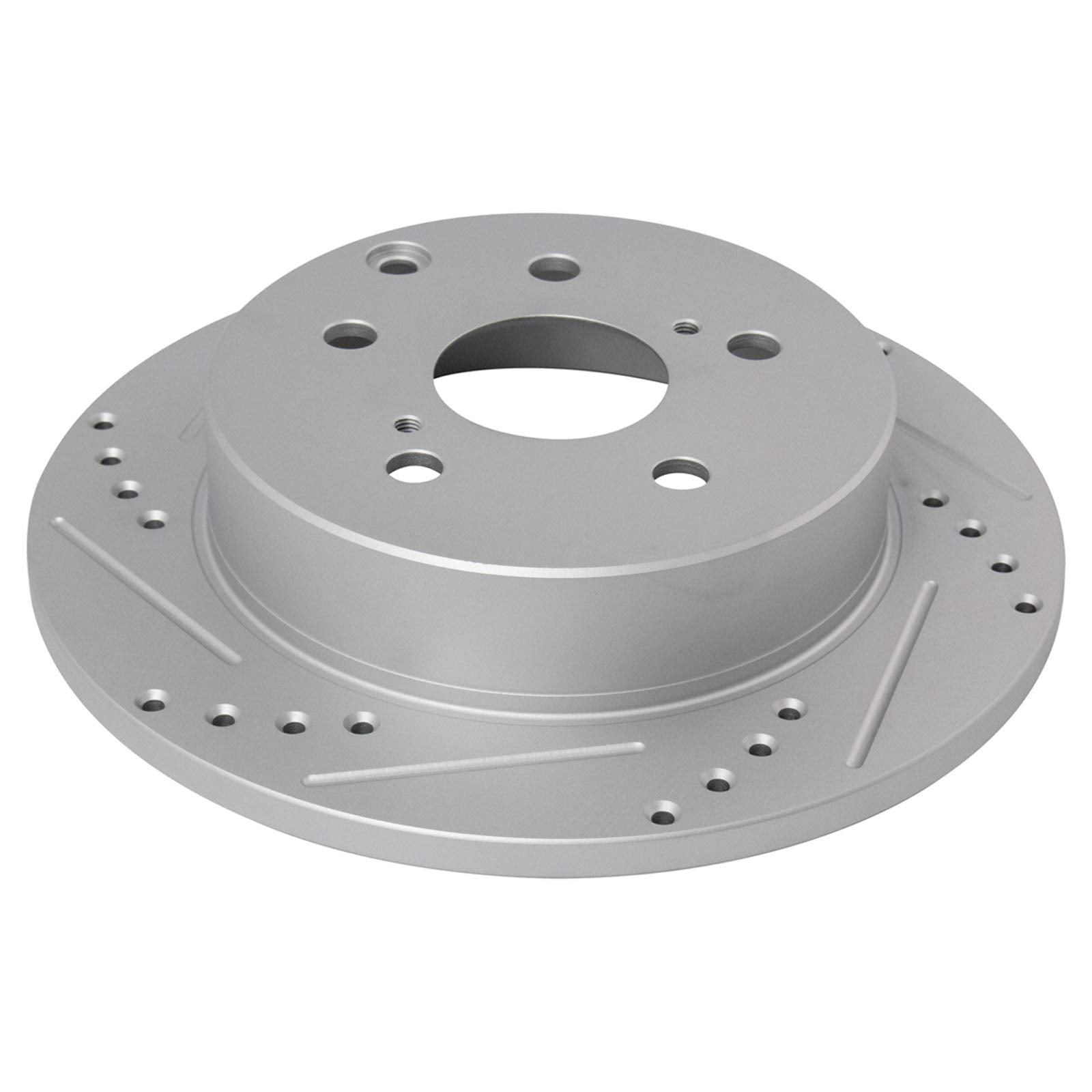 Trq Rear Performance Brake Rotors Set Solid Premium G-Coated Cross Drilled & Slotted Compatible With 2010-2012 Lexus Hs250H 2006