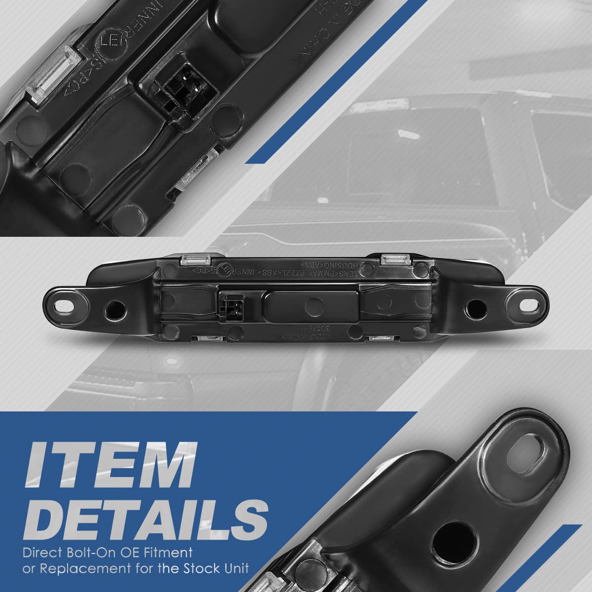 Auto Dynasty Full Led Rear Center High Mount 3Rd Third Tail Brake Light Stop Lamp Compatible With Charger 2006-2010, Black Housing Clear Lens