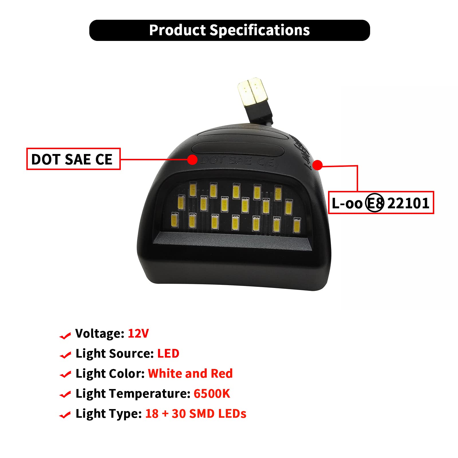 Alyoned Red Oled Neon Tube Led License Plate Light Tag Lamp Assembly Compatible With Chevy Silverado Gmc Sierra 1500 2500 3500 S