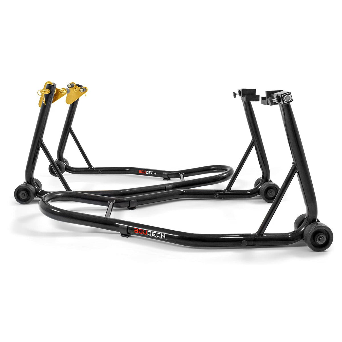 BOUDECH Ridelock - Motorcycle Stand Lift 850lbs Front Rear Combo Stand Lift Stand Front Wheel Fork Stand Rear U+L Fork Swingarm 