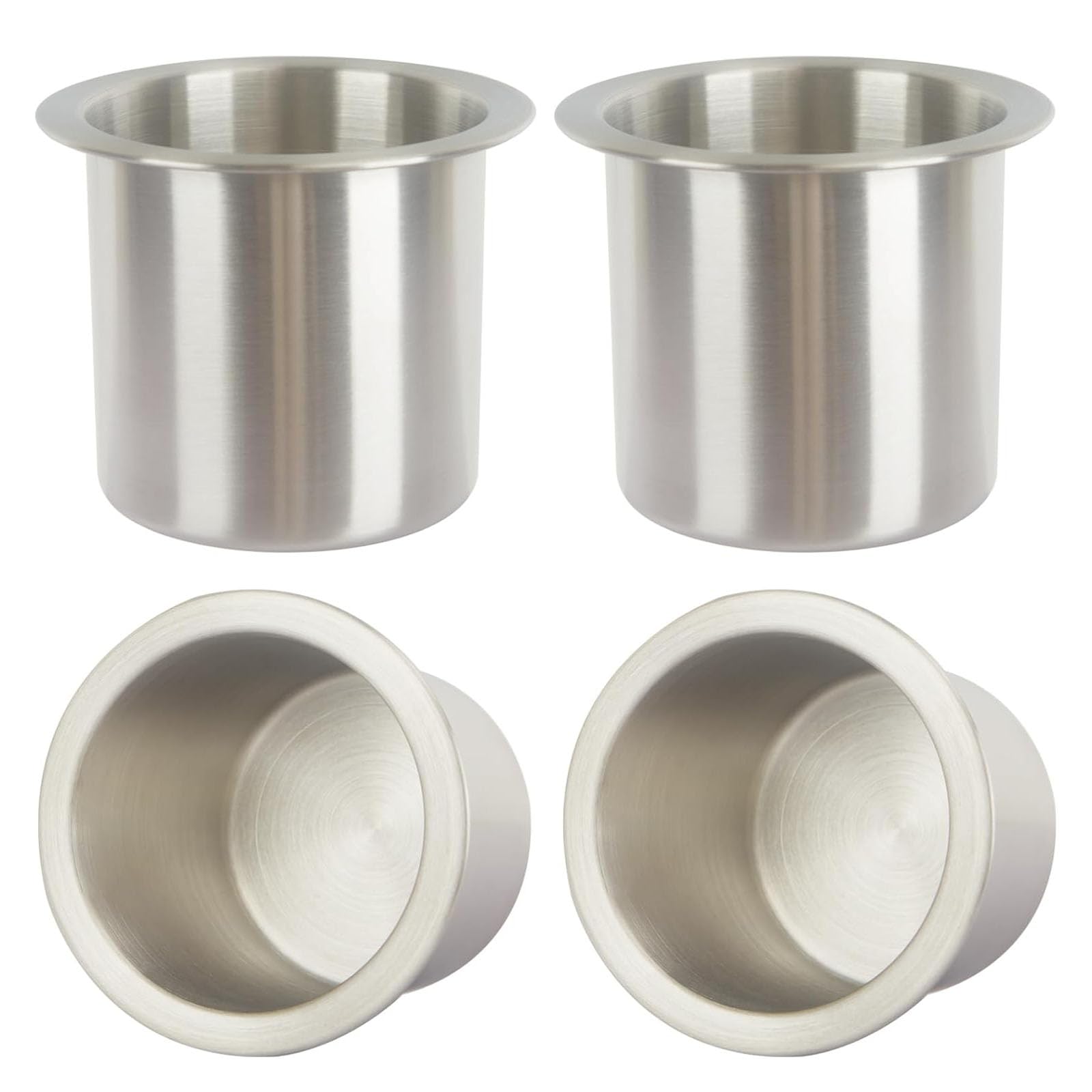 4Pcs Drop-in Cup Holder,304 Stainless Steel Automotive Cup Holders,3.3inch Silver Poker Table Drink Holder Dining Table Cinema S