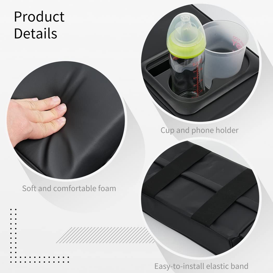Yeesport Auto Center Console Armrest Pillow, Car Armrest Cover Cushion With Cup And Phone Holder, Memory Foam Armrest Cushion Un
