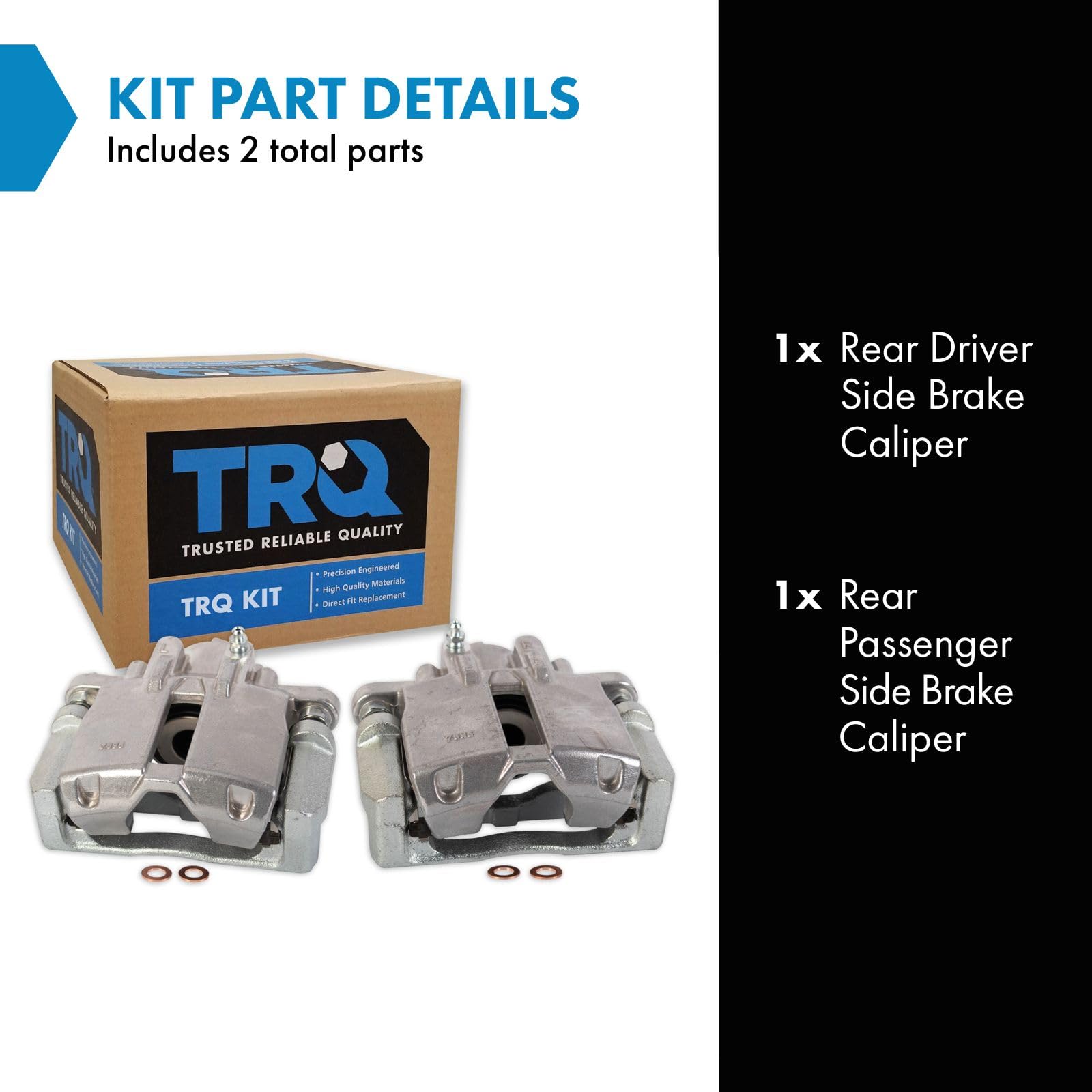 Trq Rear Brake Caliper Set Compatible With 2003-2007 Cadillac Cts 2005-2011 Sts