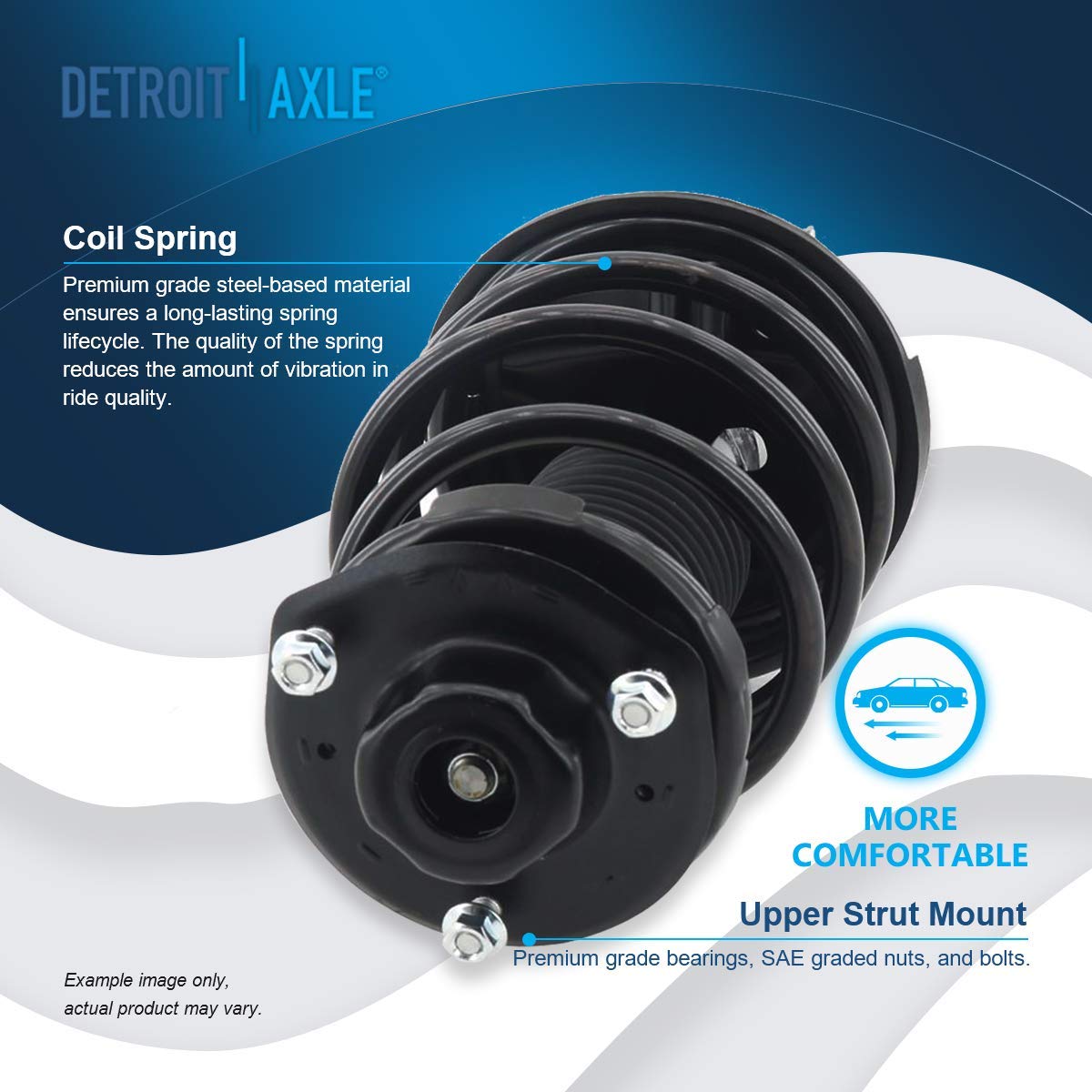 Detroit Axle - Front Struts For 97-01 Toyota Camry 2.2L - [99-03 Solara 2.2L 2.4L] Complete 2 Struts W/Coil Spring 1998 1999 200