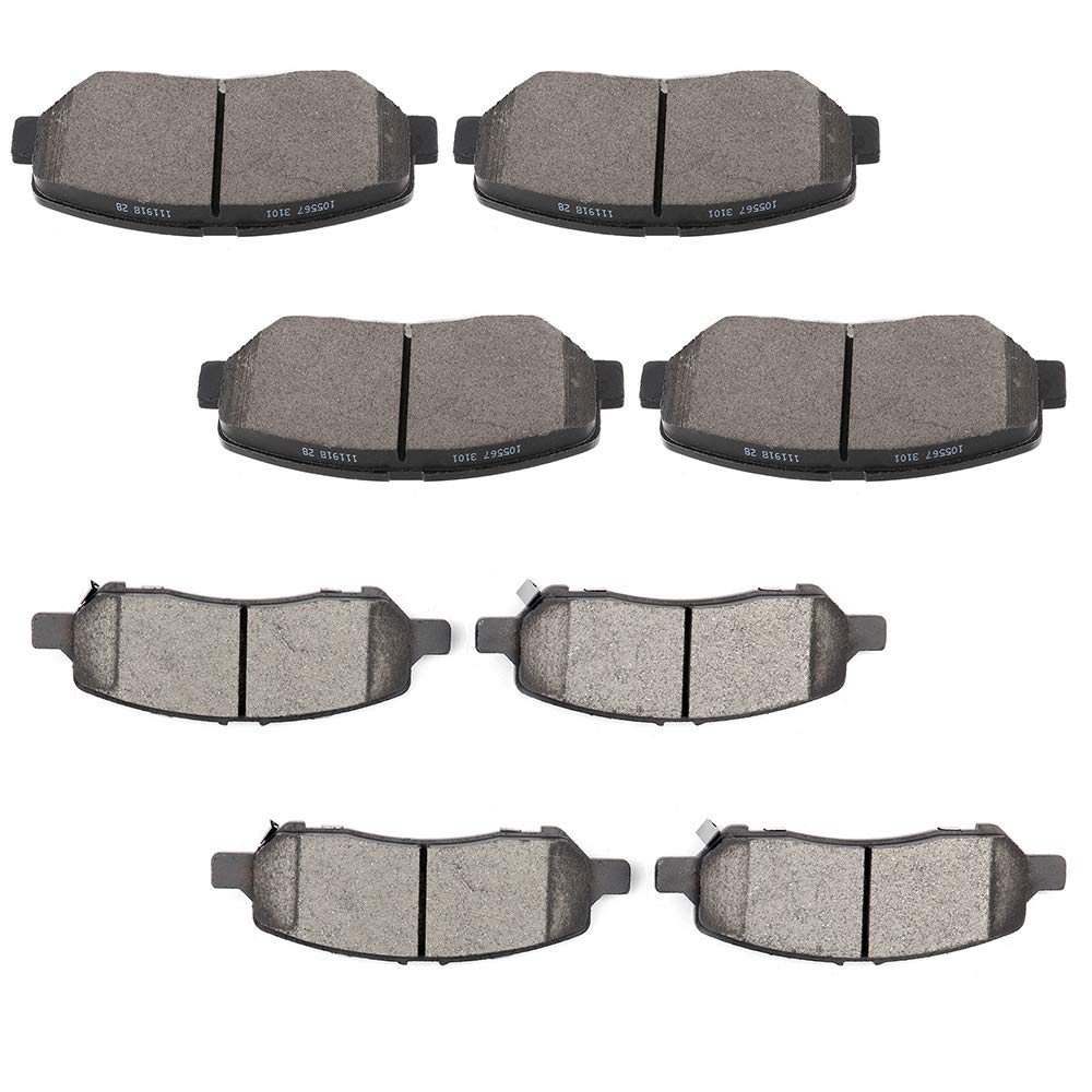 Cciyu D1640 D1647 Front Rear Ceramic Brake Pads Kits 8Pcs Fit For 2013-2016 For Dodge Dart