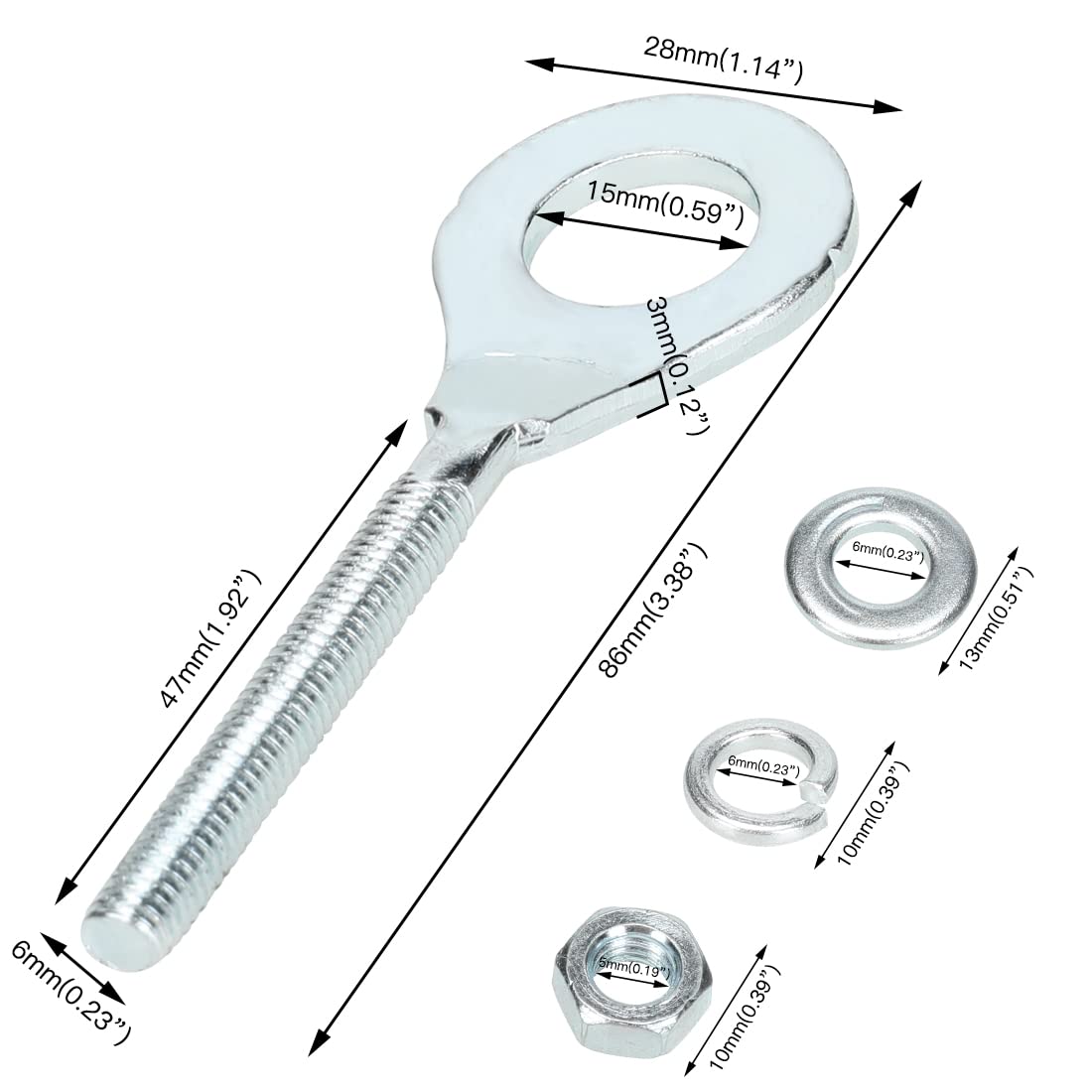 Fvrito 15Mm 0.59 ' ' Rear Chain Tensioner Axle Adjuster For Coleman Ct200U Bt200X Baja Massimo Mb200 Mini Bike 50Cc-125Cc Xr100R