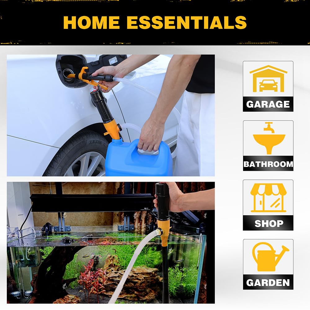 ELEAD Portable Battery Powered Pump - Electric Fuel/Water Transfer Pump 2.2 GPM, Liquid Siphon Pump with Adjustable Flow Control