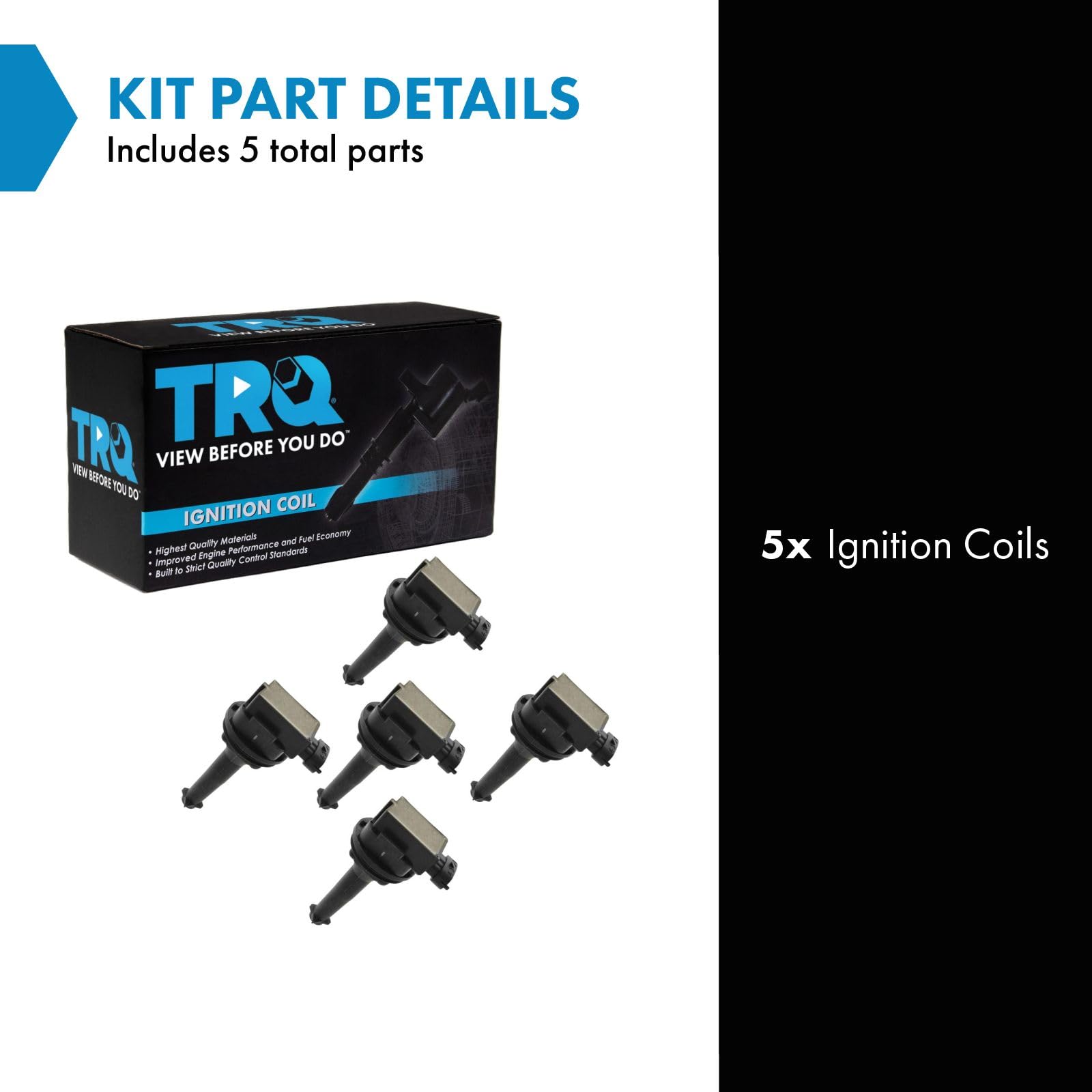Trq Ignition Coil Set Compatible With 1999-2004 Volvo C70 2001-2005 S60 1999-2000 S70 2004-2006 S80 1999-2007 V70 2003-2006 Xc70
