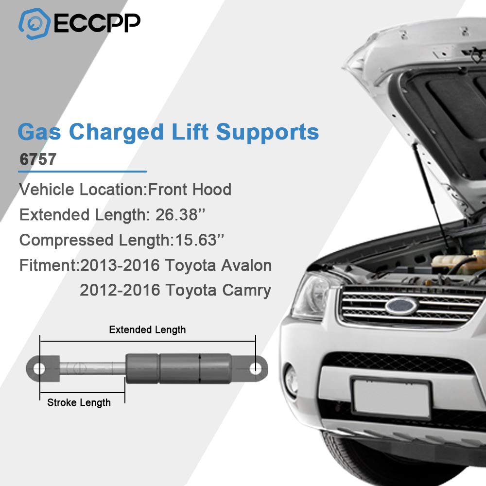 Eccpp Lift Support Front Hood Struts Gas Springs For Toyota Avalon 2013-2016,For Toyota Camry 2012-2016 Compatible With 6757 Str