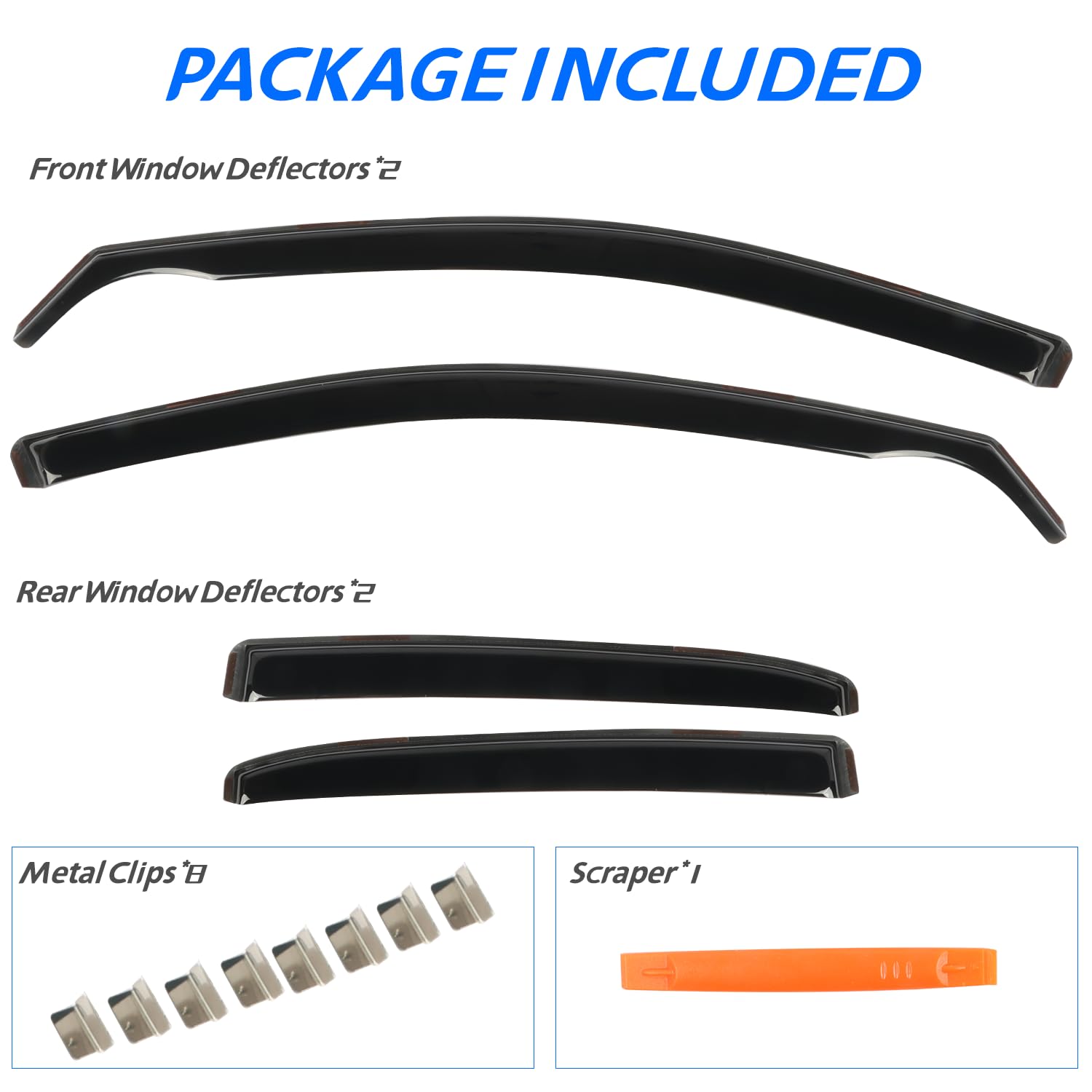 in-Channel Rain Guards for Toyota Camry 2018 2019 2020 2021 2022 2023 2024, Extra Durable Side Window Visors Deflectors, Smoke T