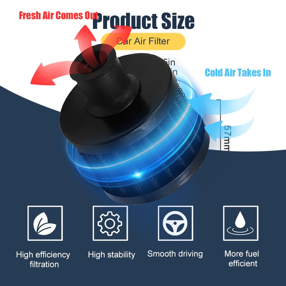 WINUERK Breather Filter, Air Filter Valve Cover Breather, 12mm Mini Air Filter Vent Crankcase Breather, Air Filter Cold Air Inta