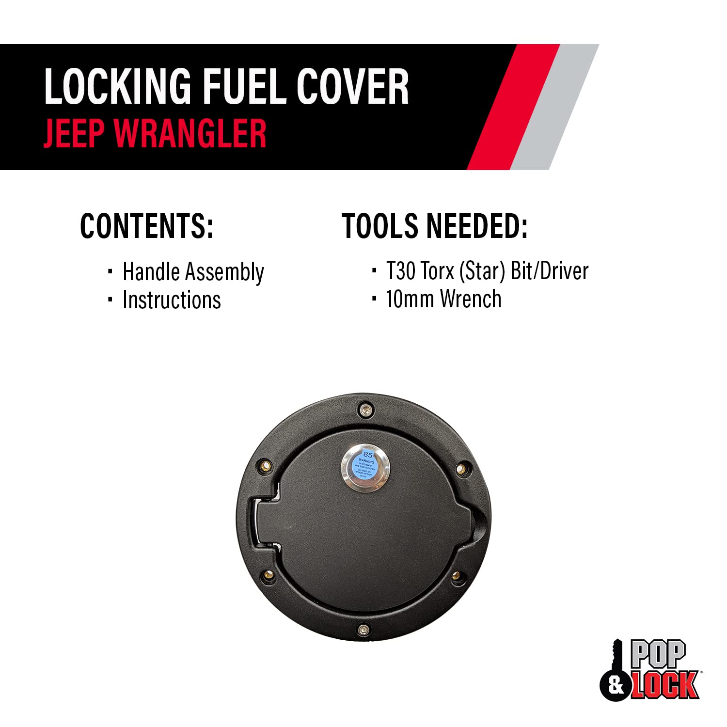 Pop N Lock 2007-2018 Locking Fuel Cover W/Bolt Technology