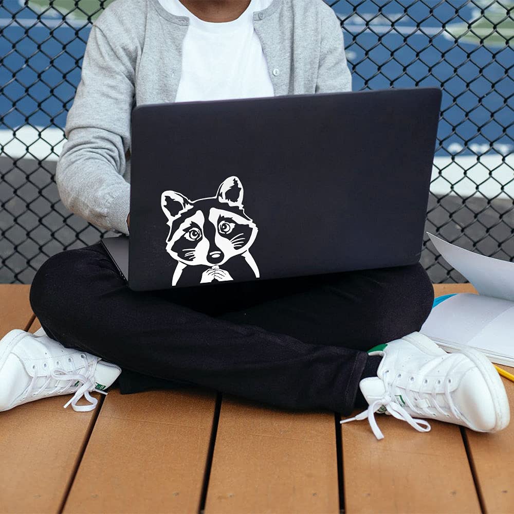 Wirester 6 Inch Clear Vinyl Decal Sticker Decoration For Car Window (Or Any Flat Surface) - Common Raccoon