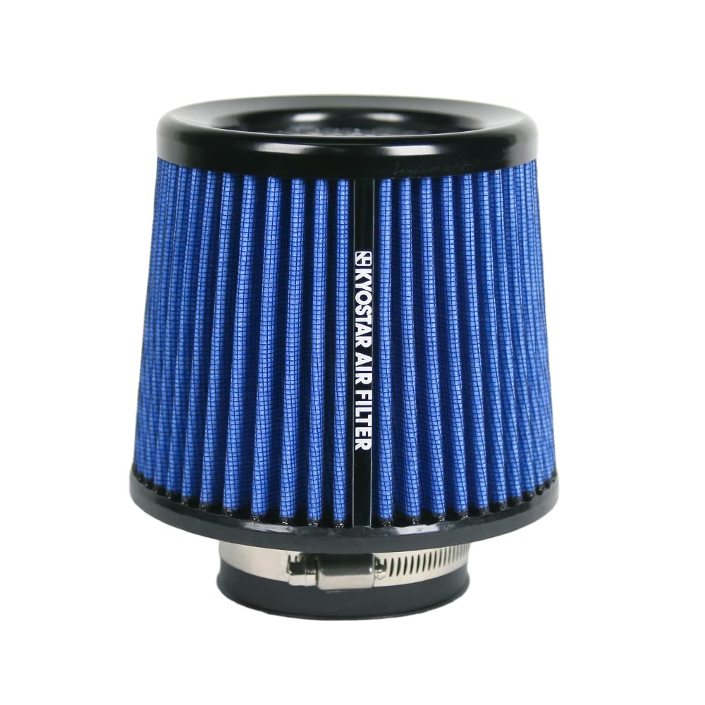 Kyostar 3 Inch 76Mm Air Intake Cone Filter Replacement Quality Dry Air Filter Blue