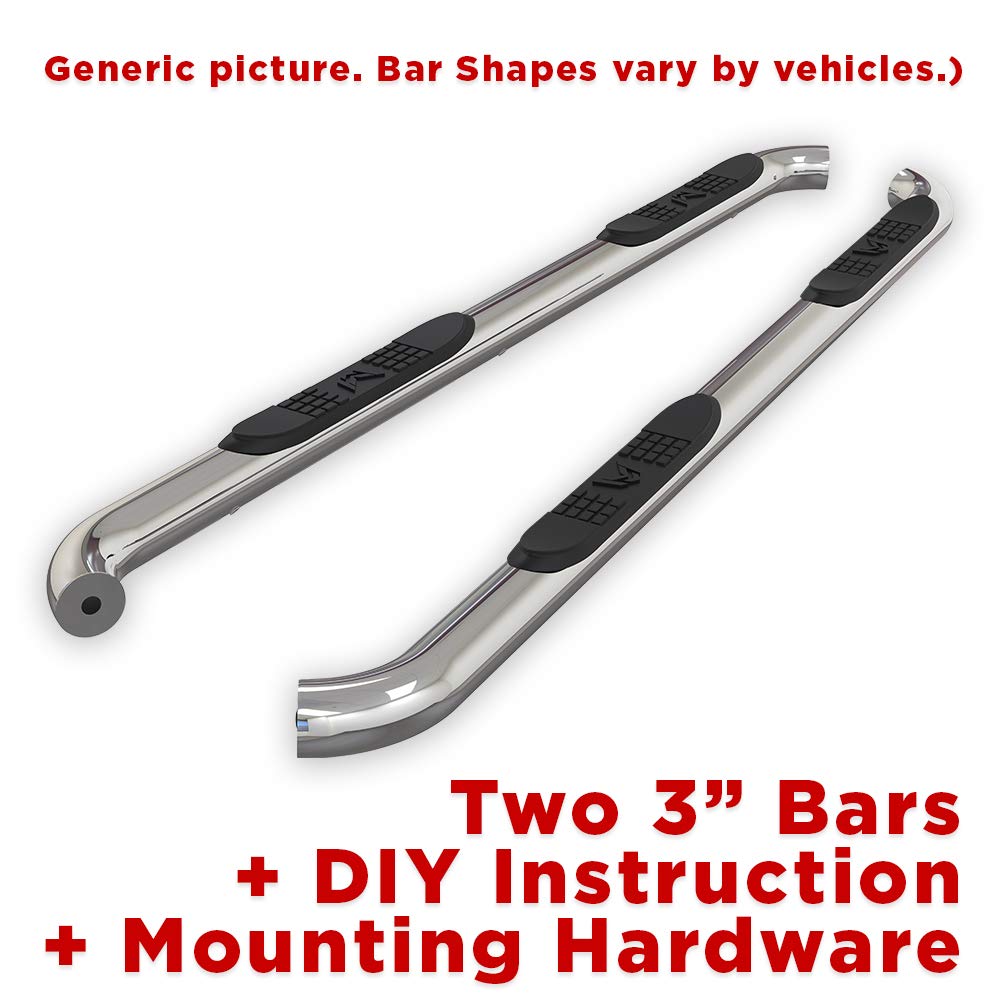 MaxMate 3'' Nerf Bars Compatible with 2004-2015/2017-2024 Nissan Titan; 2016-2024 Titan XD | Crew Cab | WB2N31327 | Side Step Ra