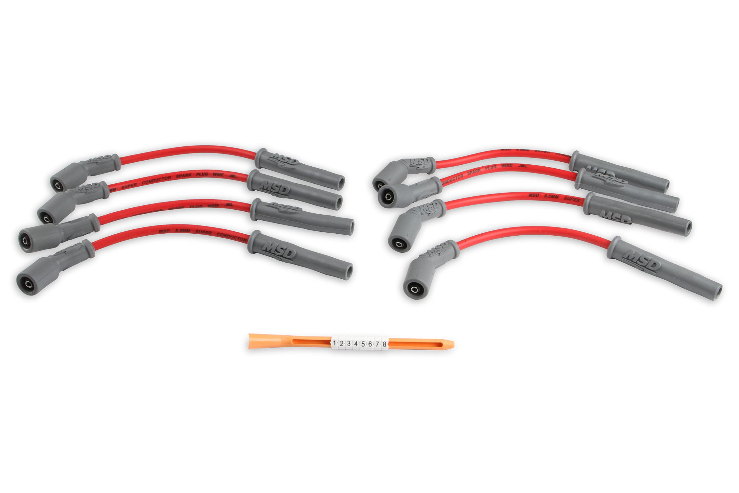 Msd 32829 Super Conductor Spark Plug Wire Set, Red