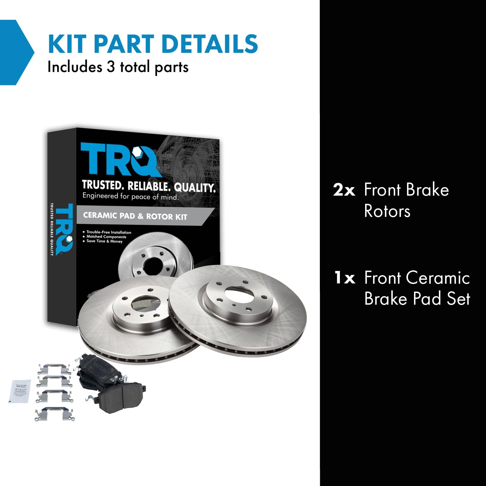 Trq Front Brake Pad & Rotor Kit Brake Pads Brake Rotor Ceramic Compatible With 2003-2005 Infiniti Fx35 Fx45 2005-2006 Nissan Alt