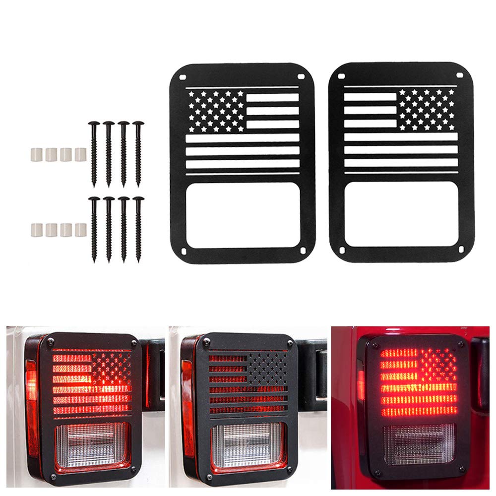 Jeep Light Covers Us Flag Light Guards Protectors Compatible With 2007-2018 Jeep Wrangler Jk Unlimited Jeep Lights Cover Accesso