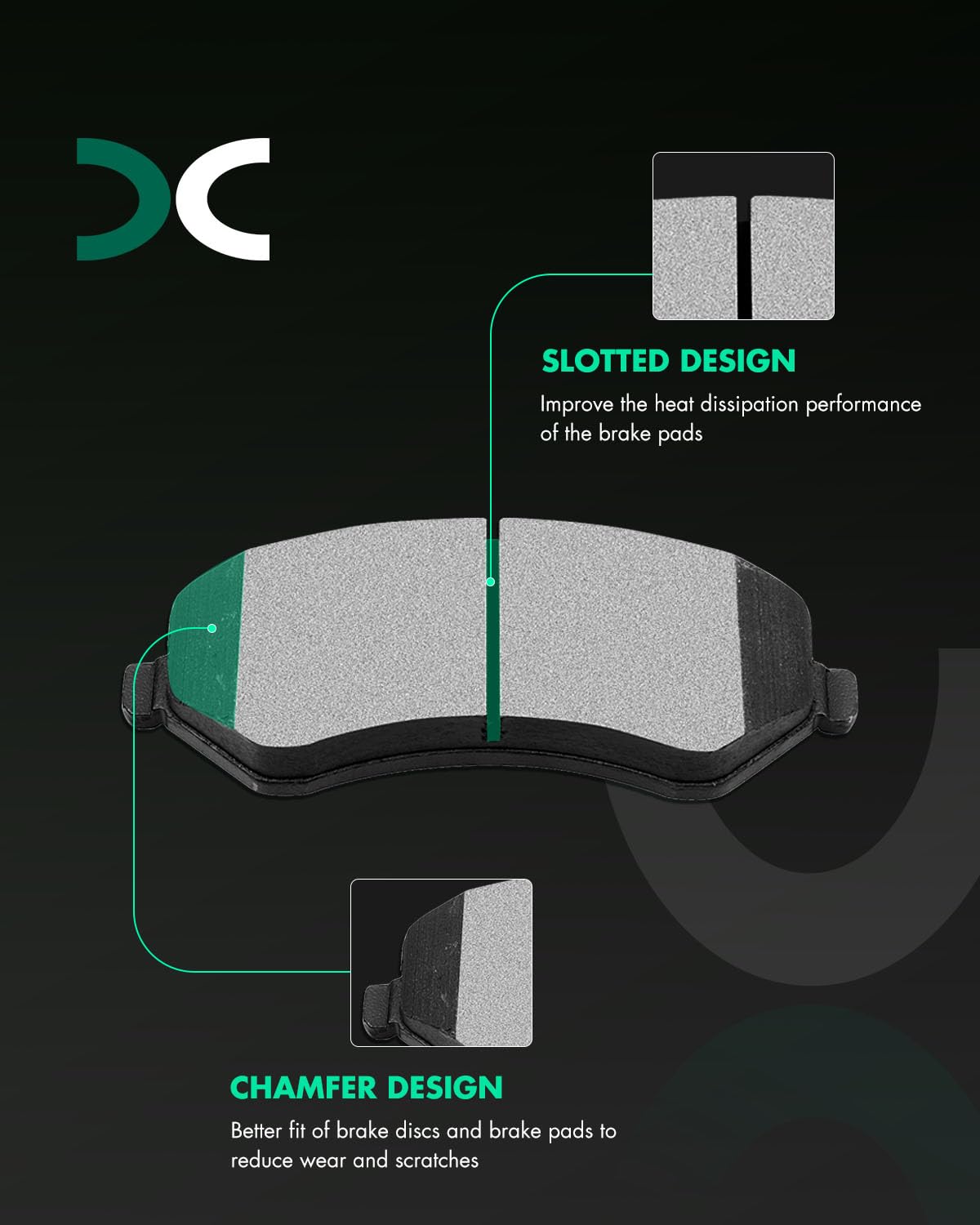 Scitoo D856 Front Ceramic Brake Pads Sets Fit For Chrysler Town & Country 03-07,For Chrysler Voyager 01-03,For Dodge Caravan 01-