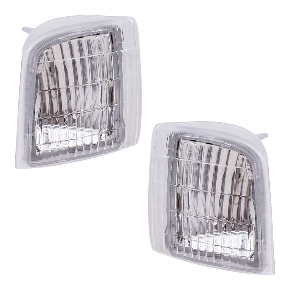 Brock Replacement Driver And Passenger Set Park Signal Cornering Lights Compatible With 1995-2005 Astro Safari Van 16524075 1652