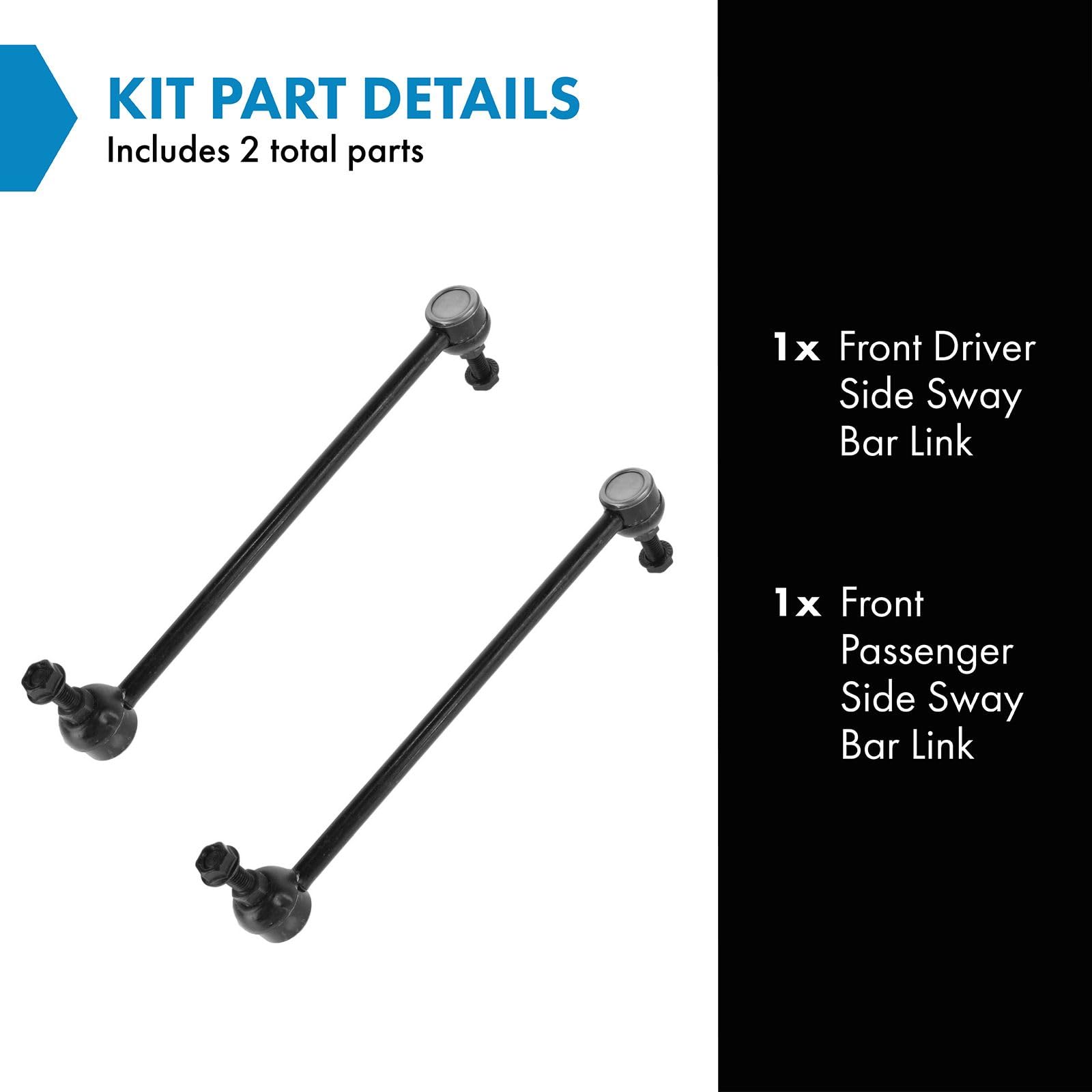 Trq Front Sway Bar Stabilizer Link Set Compatible With 1999-2004 Chrysler 300M 1998-2004 Concorde 1999-2001 Lhs Dodge Intrepid