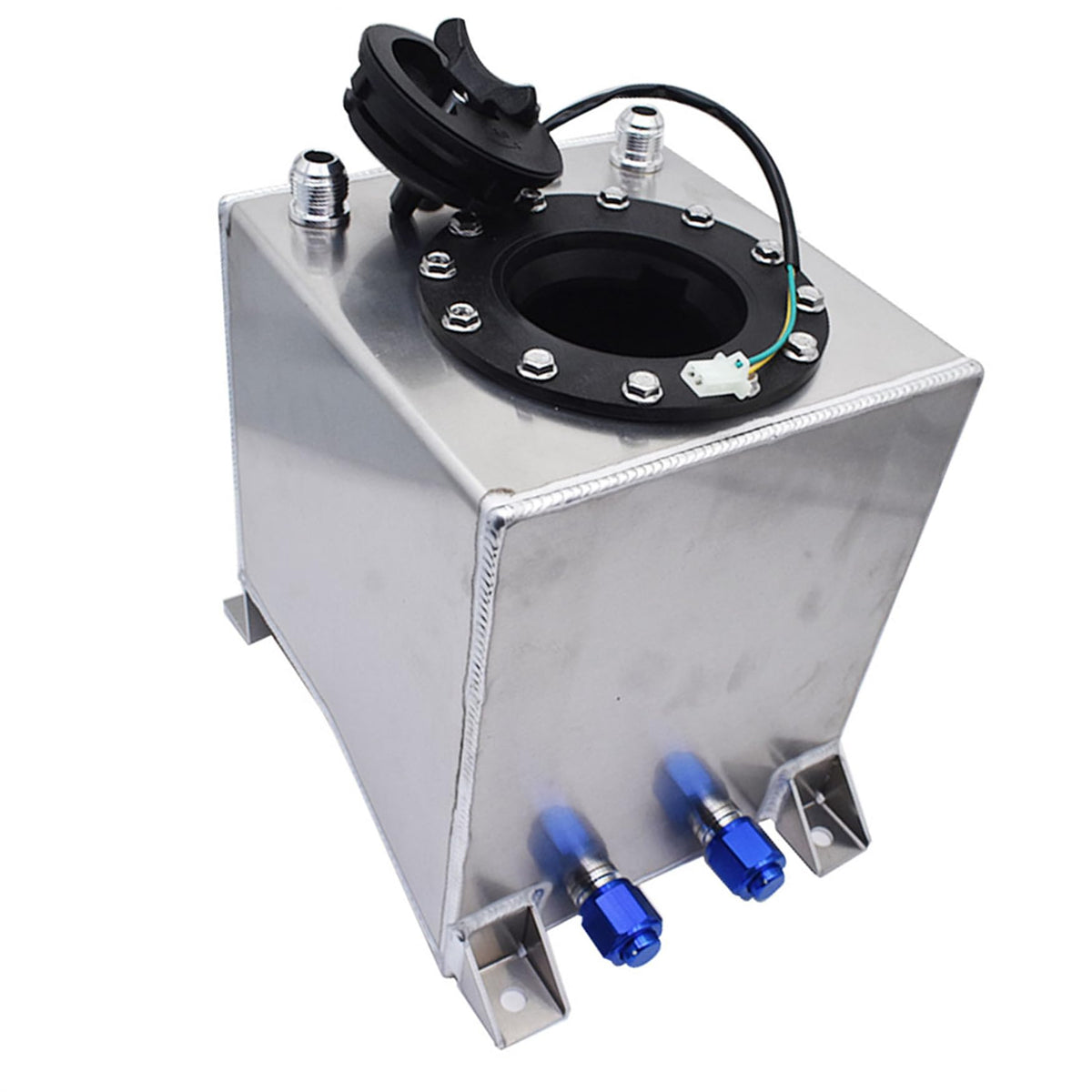 2.5 Gallon / 9.5L Fuel Cell Tank Polished Aluminum Racing Drift W/Level Sender