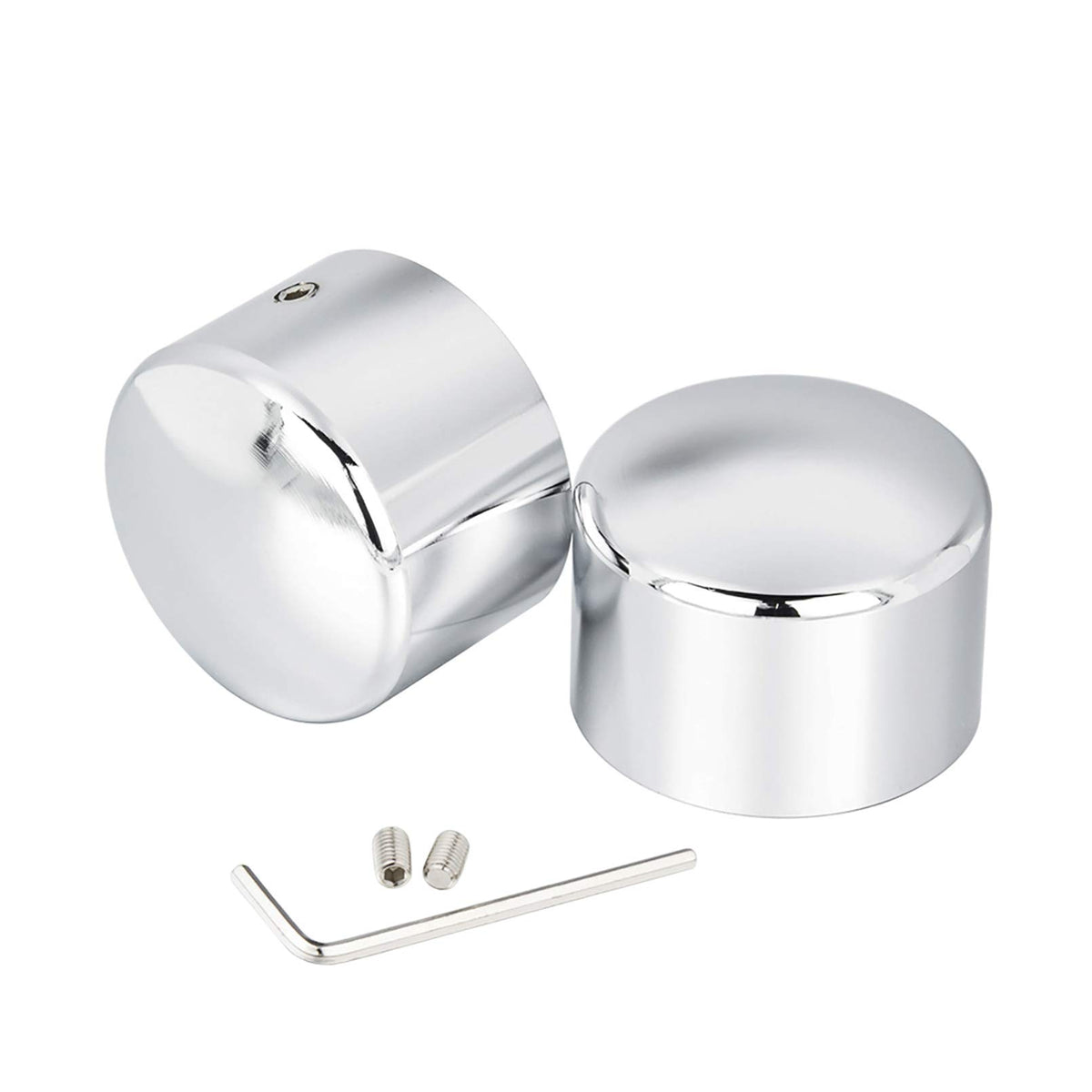 Benlari Chrome Front Axle Nut Caps 2002-2024 Compatible for Harley Davidson Touring Softail Sportster Dyna Electra Street Road G