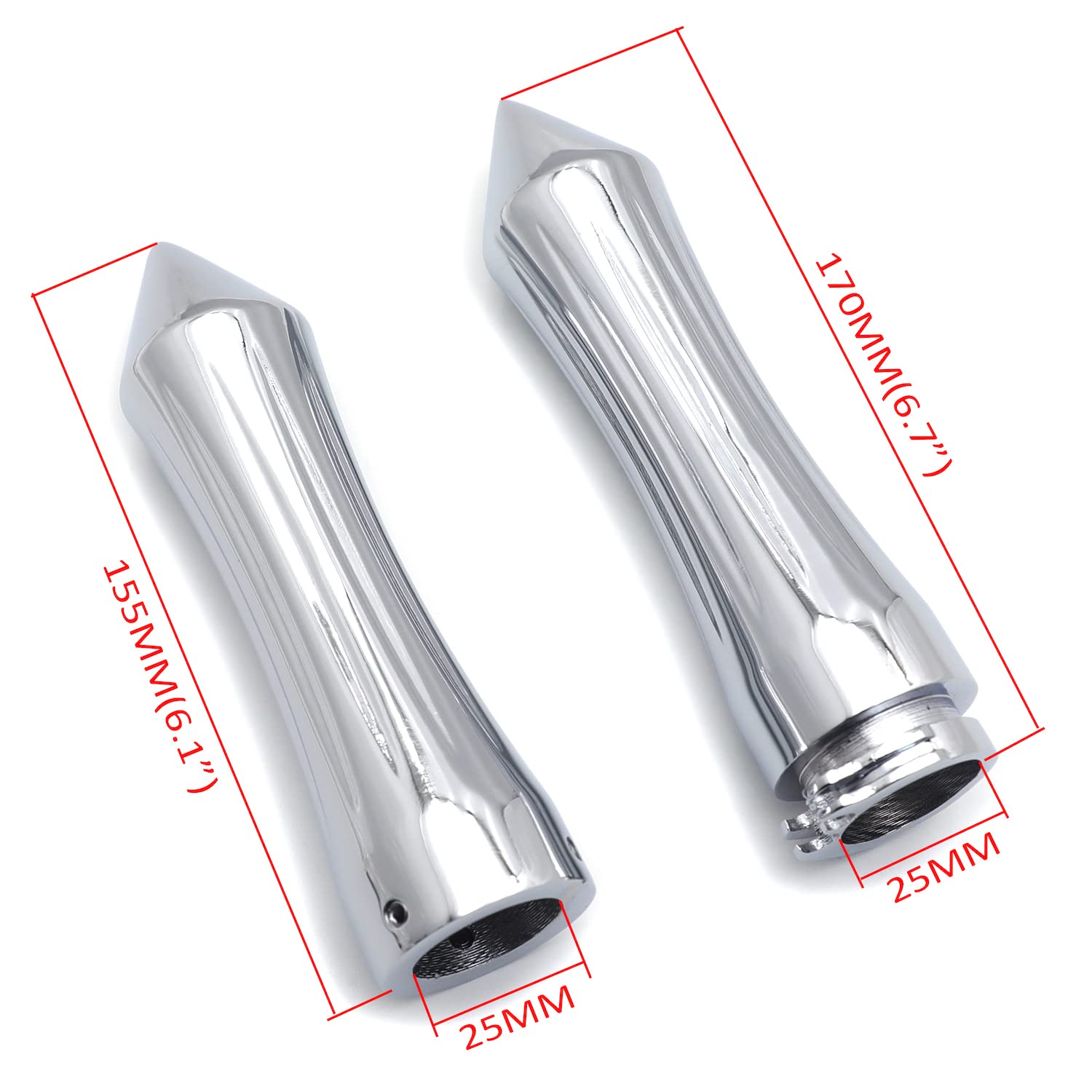 Httmt Trhb101-1''- Motorcycle Chrome Handle Grips 1' 25Mm Compatible With Harley Road King/Ultra/Touring/Vtx 1800/ Yamaha Road Star