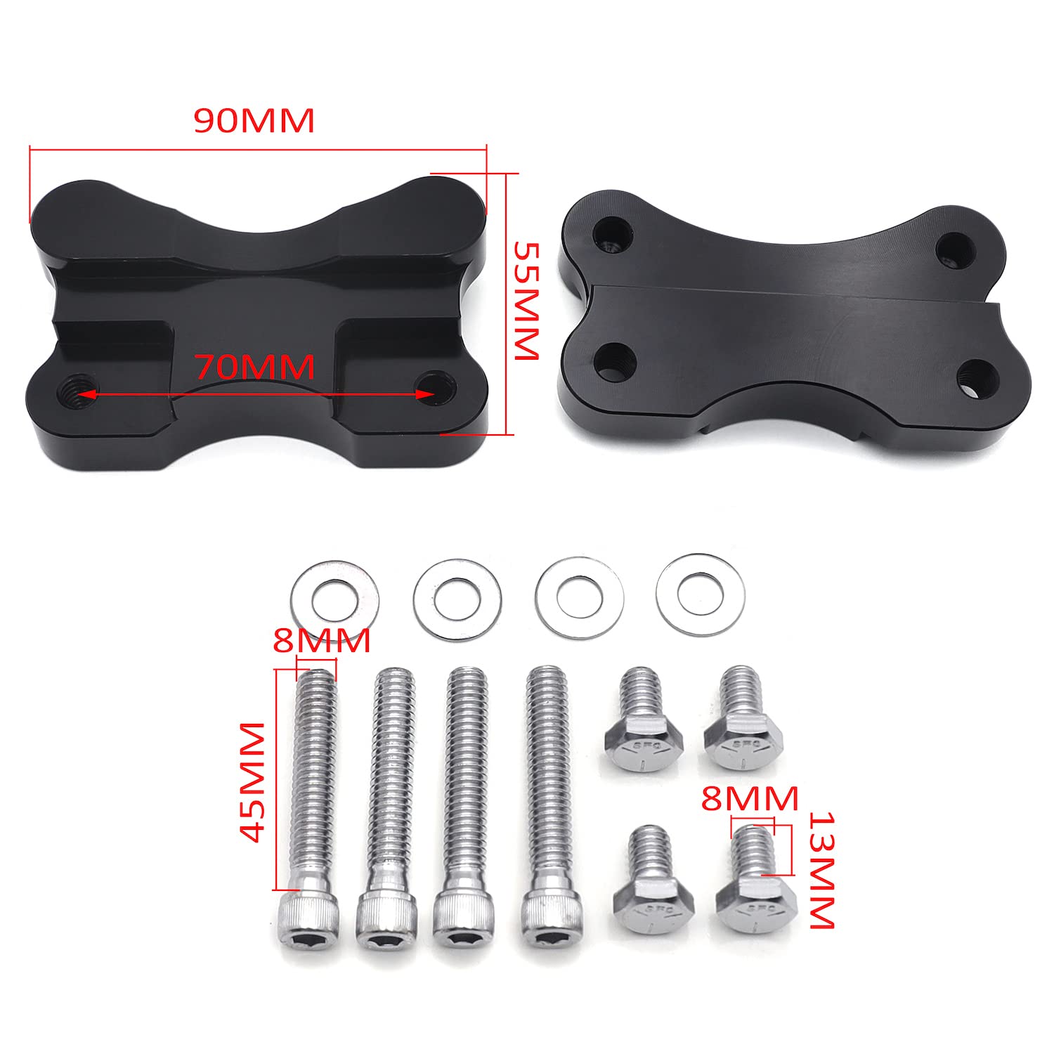 Httmt H2702- Black Fender To Fork Adapter Mount Bracket Compatible With 86-14 Harley Flst W/ 21 Inches Wheel