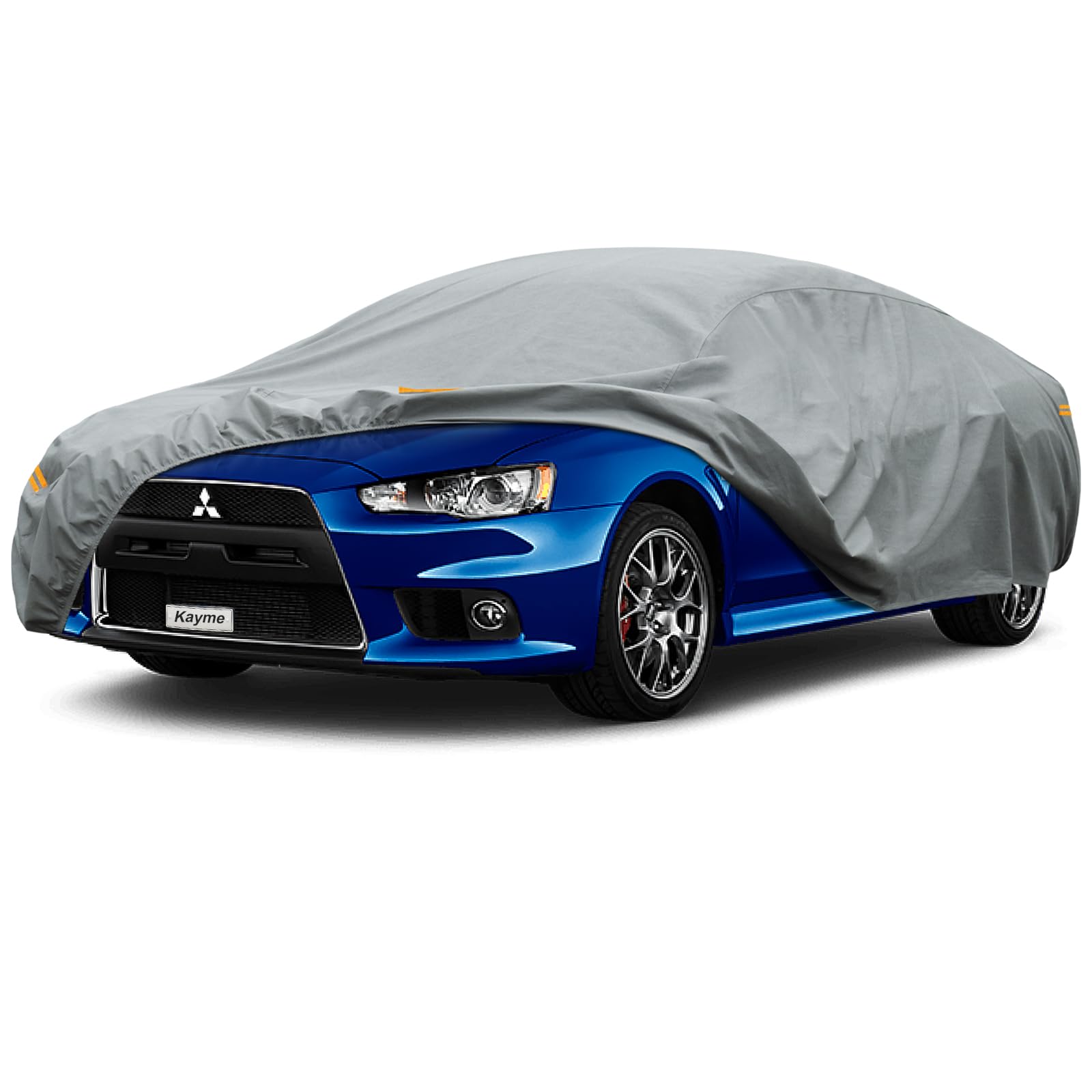 Kayme Heavy Duty Car Cover Custom Fit Mitsubishi Lancer/Lancer Evolution/Evo (2008-2014) Waterproof All Weather For Automobiles,