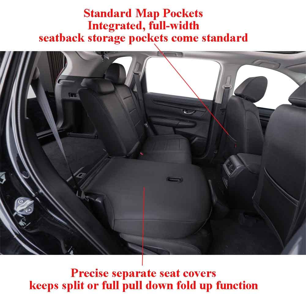 Ekr Custom Fit Crv Seat Covers For Select Honda Crv 2017 2018 2019 2020 2021 2022 - Full Set, Neoprene (Black)