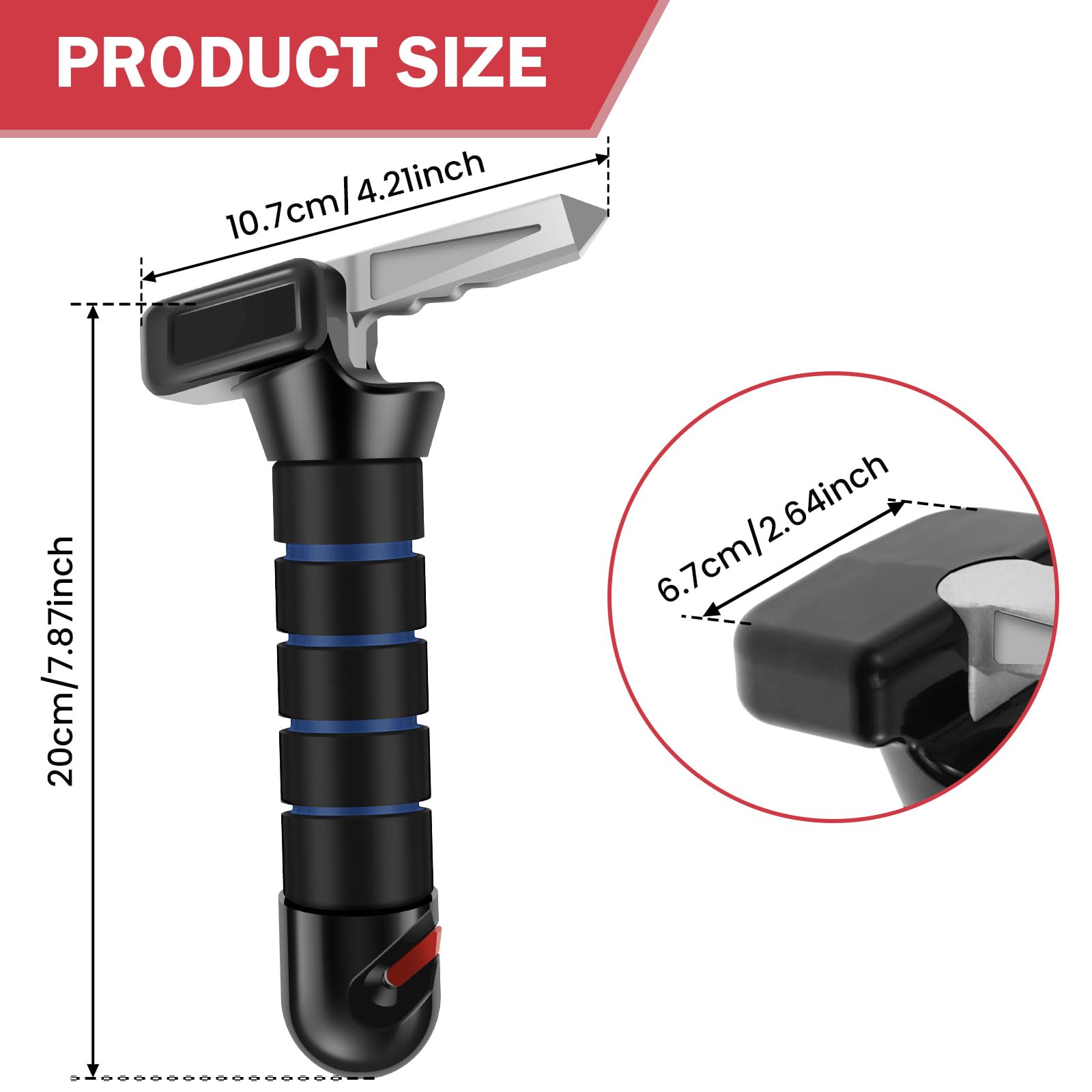 Car Door Assist Handle, Multifunction Car Handle Assist, Vehicle Support Handles Seatbelt Cutter Window Breaker Portable Automot