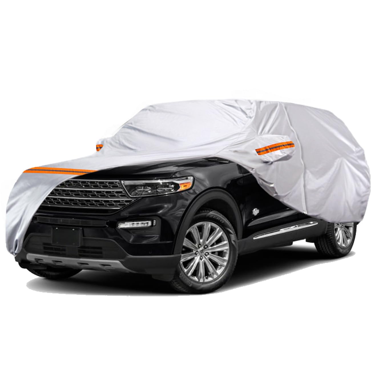 Tucarest 6 Layers Full Car Cover For Suv- Waterproof, Insulated, Anti-Uv, Snow-Proof, Hail-Resistant, Anti-Wind, All-Weather, Th
