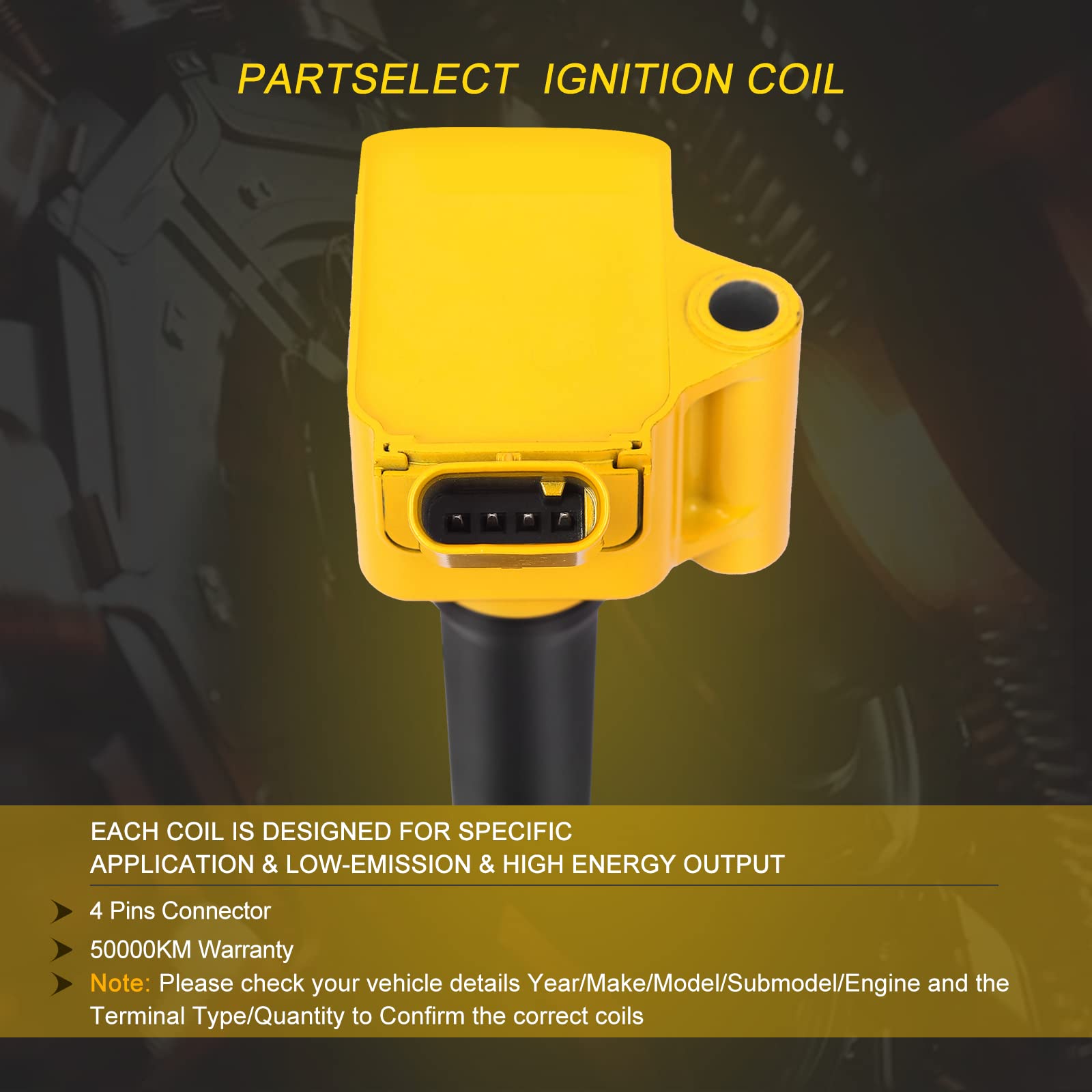 Partselect Set Of 4 Ignition Coil Pack Uf802 Replacement For Chevy Equinox Malibu Cruze Volt 2016 2017 2018 2019 For Buick Encor