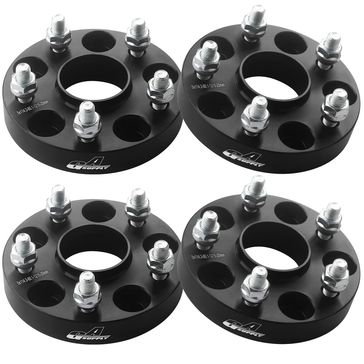 Gasupply 1'' 5X4.5 Hubcentric Wheel Spacers 25Mm 5X114.3 60.1Mm Hub Bore 12X1.5 Studs, For Toyota Tacoma 2Wd X-Runner Rav4 Camry