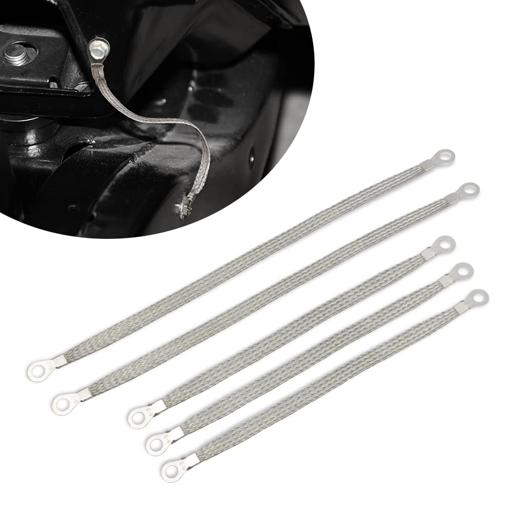 Universal Automotive Ground Strap, Alpha Rider 3Pcs 10''X 1/2'' & 2Pcs 13'' X 1/2'' Professional Vehicle Grounding Cable Straps,