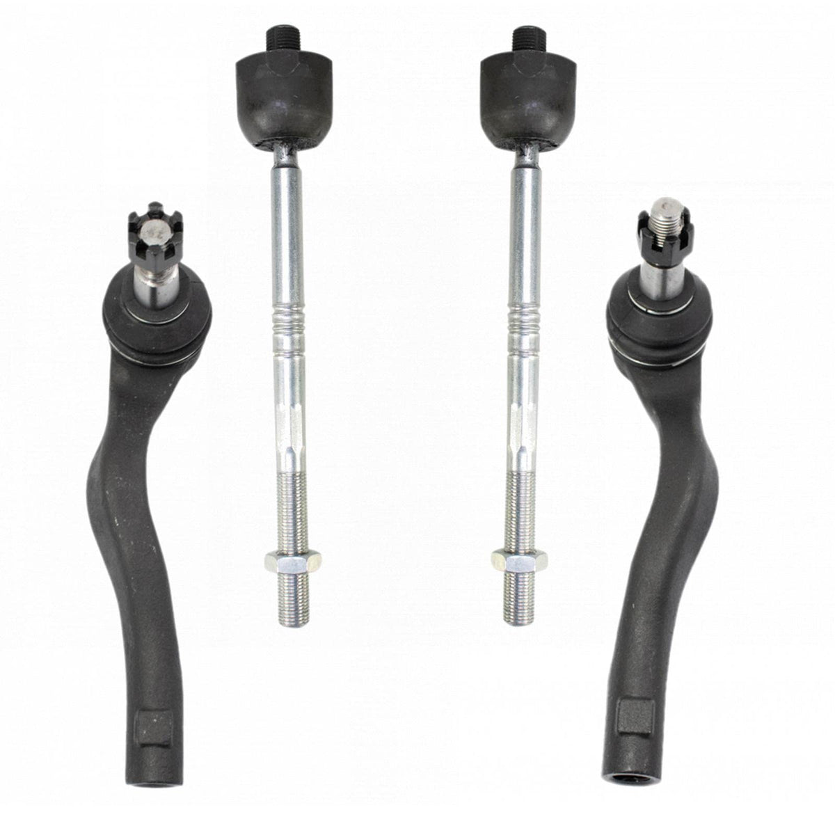 Trq Front Inner And Outer Tie Rod Set Compatible With 2008-2014 Mercedes-Benz C300 2012-2015 C350 2013-2014 E350 2015-2017 E400