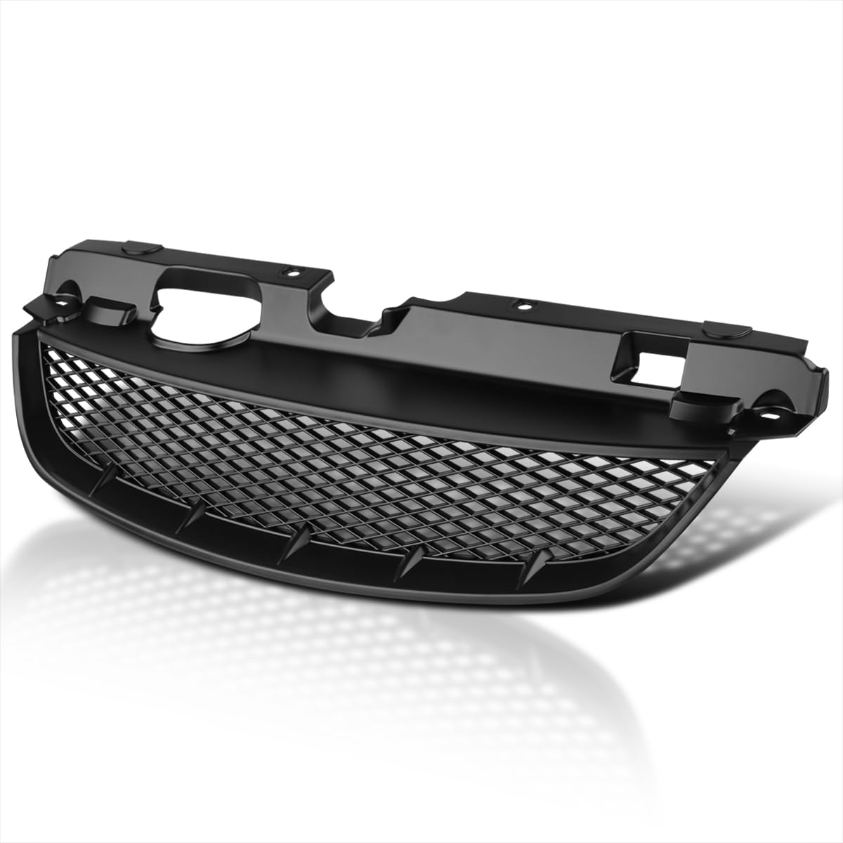 SPEC-D TUNING Matte Black Mesh Bumper Hood Grille for 2004-2005 Honda Civic Coupe/Sedan - Model HG-CV04TRBB-RS