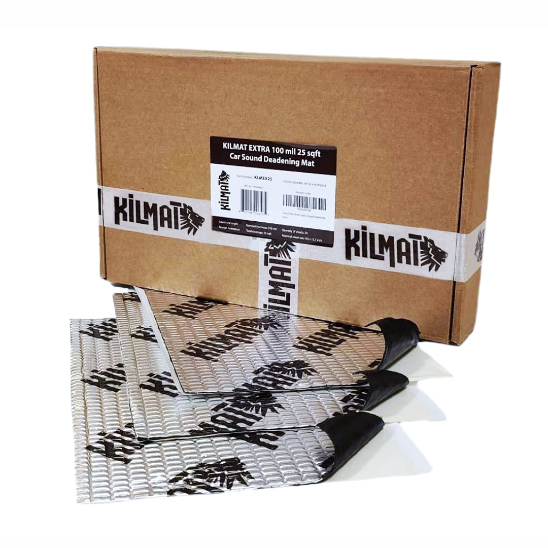 Kilmat Extra 100 Mil 25 Sqft Car Sound Deadening Mat, Butyl Automotive Sound Deadener, Audio Noise Insulation And Dampening