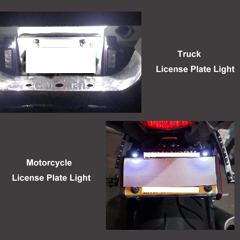 WEIMELTOY License Plate Light LED Bulb, Waterproof 12V, Cool White, 2PCS